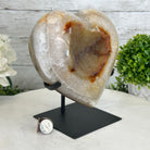 Polished Agate Heart Geode on a Metal Stand, 8.4 lbs & 8.2" Tall, Model #5468-0080 by Brazil Gems - Brazil GemsBrazil GemsPolished Agate Heart Geode on a Metal Stand, 8.4 lbs & 8.2" Tall, Model #5468-0080 by Brazil GemsHearts5468-0080