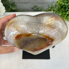 Polished Agate Heart Geode on a Metal Stand, 8.4 lbs & 8.2" Tall, Model #5468-0080 by Brazil Gems - Brazil GemsBrazil GemsPolished Agate Heart Geode on a Metal Stand, 8.4 lbs & 8.2" Tall, Model #5468-0080 by Brazil GemsHearts5468-0080