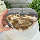 Polished Agate Heart Geode on a Metal Stand, 9.3 lbs & 9" Tall, Model #5468-0086 by Brazil Gems - Brazil GemsBrazil GemsPolished Agate Heart Geode on a Metal Stand, 9.3 lbs & 9" Tall, Model #5468-0086 by Brazil GemsHearts5468-0086