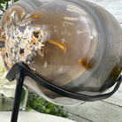 Polished Agate Heart Geode on a Metal Stand, 9.3 lbs & 9" Tall, Model #5468-0086 by Brazil Gems - Brazil GemsBrazil GemsPolished Agate Heart Geode on a Metal Stand, 9.3 lbs & 9" Tall, Model #5468-0086 by Brazil GemsHearts5468-0086