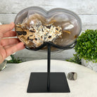 Polished Agate Heart Geode on a Metal Stand, 9.3 lbs & 9" Tall, Model #5468-0086 by Brazil Gems - Brazil GemsBrazil GemsPolished Agate Heart Geode on a Metal Stand, 9.3 lbs & 9" Tall, Model #5468-0086 by Brazil GemsHearts5468-0086