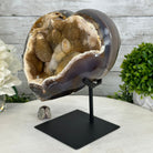 Polished Agate Heart Geode on a Metal Stand, 9.3 lbs & 9" Tall, Model #5468-0086 by Brazil Gems - Brazil GemsBrazil GemsPolished Agate Heart Geode on a Metal Stand, 9.3 lbs & 9" Tall, Model #5468-0086 by Brazil GemsHearts5468-0086