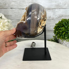 Polished Agate Heart Geode on a Metal Stand, 9.3 lbs & 9" Tall, Model #5468-0086 by Brazil Gems - Brazil GemsBrazil GemsPolished Agate Heart Geode on a Metal Stand, 9.3 lbs & 9" Tall, Model #5468-0086 by Brazil GemsHearts5468-0086