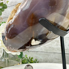 Polished Agate Heart Geode on a Metal Stand, 9.3 lbs & 9" Tall, Model #5468-0086 by Brazil Gems - Brazil GemsBrazil GemsPolished Agate Heart Geode on a Metal Stand, 9.3 lbs & 9" Tall, Model #5468-0086 by Brazil GemsHearts5468-0086