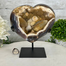 Polished Agate Heart Geode on a Metal Stand, 9.3 lbs & 9" Tall, Model #5468-0086 by Brazil Gems - Brazil GemsBrazil GemsPolished Agate Heart Geode on a Metal Stand, 9.3 lbs & 9" Tall, Model #5468-0086 by Brazil GemsHearts5468-0086