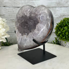 Polished Agate Heart Geode on a Metal Stand, 9.5 lbs & 8.3" Tall, Model #5468-0083 by Brazil Gems - Brazil GemsBrazil GemsPolished Agate Heart Geode on a Metal Stand, 9.5 lbs & 8.3" Tall, Model #5468-0083 by Brazil GemsHearts5468-0083