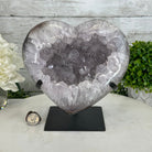 Polished Agate Heart Geode on a Metal Stand, 9.5 lbs & 8.3" Tall, Model #5468-0083 by Brazil Gems - Brazil GemsBrazil GemsPolished Agate Heart Geode on a Metal Stand, 9.5 lbs & 8.3" Tall, Model #5468-0083 by Brazil GemsHearts5468-0083