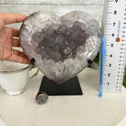 Polished Agate Heart Geode on a Metal Stand, 9.5 lbs & 8.3" Tall, Model #5468-0083 by Brazil Gems - Brazil GemsBrazil GemsPolished Agate Heart Geode on a Metal Stand, 9.5 lbs & 8.3" Tall, Model #5468-0083 by Brazil GemsHearts5468-0083