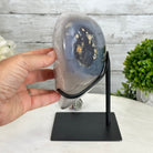 Polished Agate Heart Geode on a Metal Stand, 9.7 lbs & 8.4" Tall, Model #5468-0087 by Brazil Gems - Brazil GemsBrazil GemsPolished Agate Heart Geode on a Metal Stand, 9.7 lbs & 8.4" Tall, Model #5468-0087 by Brazil GemsHearts5468-0087
