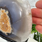 Polished Agate Heart Geode on a Metal Stand, 9.7 lbs & 8.4" Tall, Model #5468-0087 by Brazil Gems - Brazil GemsBrazil GemsPolished Agate Heart Geode on a Metal Stand, 9.7 lbs & 8.4" Tall, Model #5468-0087 by Brazil GemsHearts5468-0087
