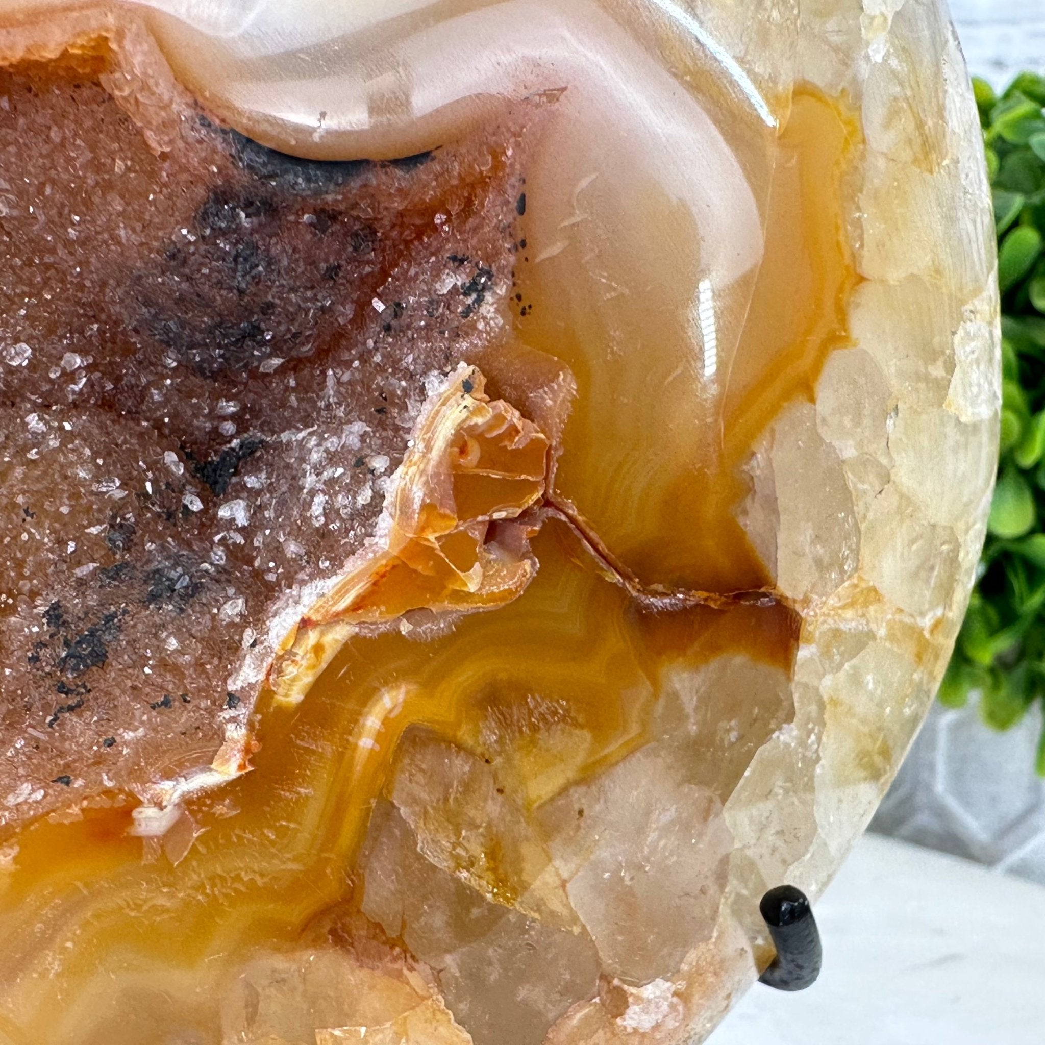 Polished Agate Heart-Shaped Geode on a Metal Stand, 4.7 lbs & 6.8" Tall, Model #5468-0013 by Brazil Gems - Brazil GemsBrazil GemsPolished Agate Heart-Shaped Geode on a Metal Stand, 4.7 lbs & 6.8" Tall, Model #5468-0013 by Brazil GemsHearts5468-0013