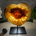 Polished Agate Heart-Shaped Geode on a Metal Stand, 4.7 lbs & 6.8" Tall, Model #5468-0013 by Brazil Gems - Brazil GemsBrazil GemsPolished Agate Heart-Shaped Geode on a Metal Stand, 4.7 lbs & 6.8" Tall, Model #5468-0013 by Brazil GemsHearts5468-0013