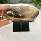Polished Agate Heart-Shaped Geode on a Metal Stand, 4.7 lbs & 6.8" Tall, Model #5468-0013 by Brazil Gems - Brazil GemsBrazil GemsPolished Agate Heart-Shaped Geode on a Metal Stand, 4.7 lbs & 6.8" Tall, Model #5468-0013 by Brazil GemsHearts5468-0013