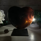 Polished Agate Heart-Shaped Geode on a Metal Stand, 5.4 lbs & 6.75" Tall, Model #5468-0014 by Brazil Gems - Brazil GemsBrazil GemsPolished Agate Heart-Shaped Geode on a Metal Stand, 5.4 lbs & 6.75" Tall, Model #5468-0014 by Brazil GemsHearts5468-0014