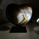 Polished Agate Heart-Shaped Geode on a Metal Stand, 5.4 lbs & 6.75" Tall, Model #5468-0014 by Brazil Gems - Brazil GemsBrazil GemsPolished Agate Heart-Shaped Geode on a Metal Stand, 5.4 lbs & 6.75" Tall, Model #5468-0014 by Brazil GemsHearts5468-0014