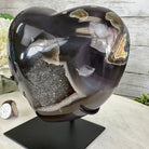Polished Agate Heart-Shaped Geode on a Metal Stand, 5.4 lbs & 6.75" Tall, Model #5468-0014 by Brazil Gems - Brazil GemsBrazil GemsPolished Agate Heart-Shaped Geode on a Metal Stand, 5.4 lbs & 6.75" Tall, Model #5468-0014 by Brazil GemsHearts5468-0014