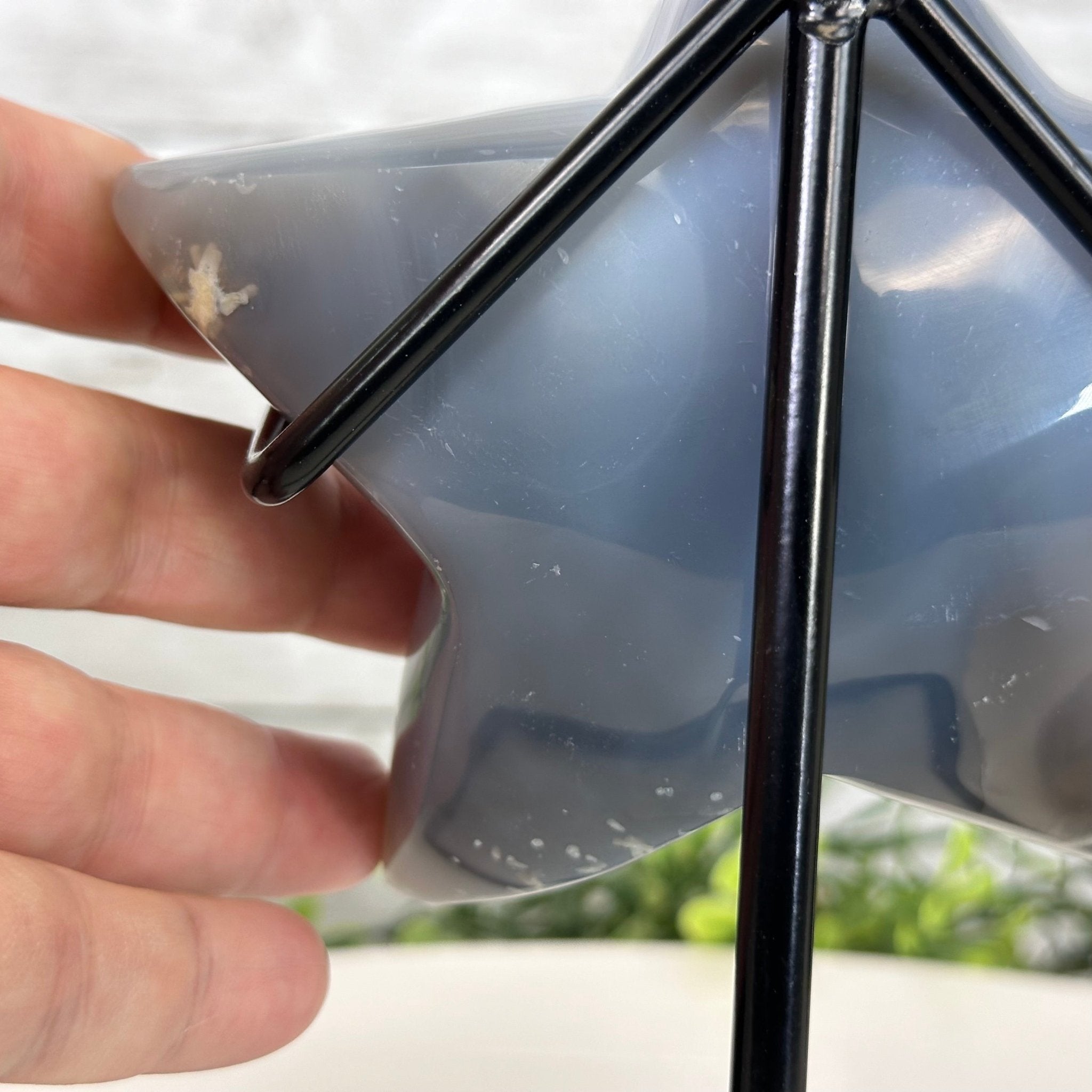 Polished Agate Star on a Metal Stand, 1.7 lbs & 6.6" Tall #5273-0007 - Brazil GemsBrazil GemsPolished Agate Star on a Metal Stand, 1.7 lbs & 6.6" Tall #5273-0007Stars5273-0007