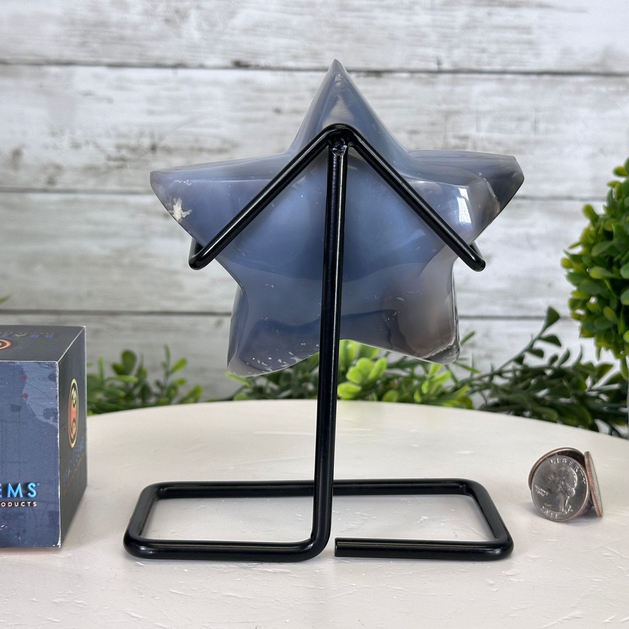 Polished Agate Star on a Metal Stand, 1.7 lbs & 6.6" Tall #5273-0007 - Brazil GemsBrazil GemsPolished Agate Star on a Metal Stand, 1.7 lbs & 6.6" Tall #5273-0007Stars5273-0007