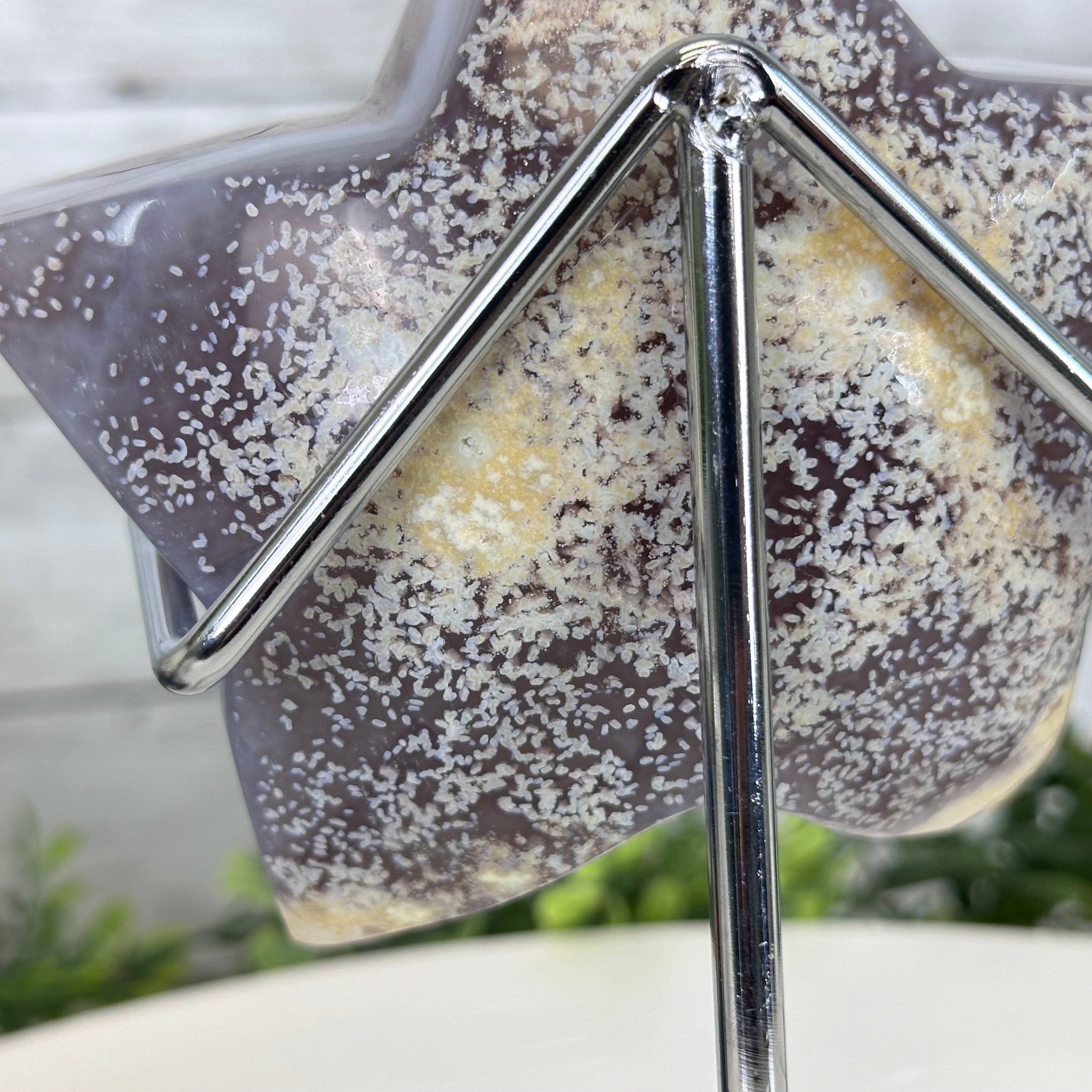 Polished Agate Star on a Metal Stand, 2.1 lbs & 7.2" Tall #5273-0011 - Brazil GemsBrazil GemsPolished Agate Star on a Metal Stand, 2.1 lbs & 7.2" Tall #5273-0011Stars5273-0011