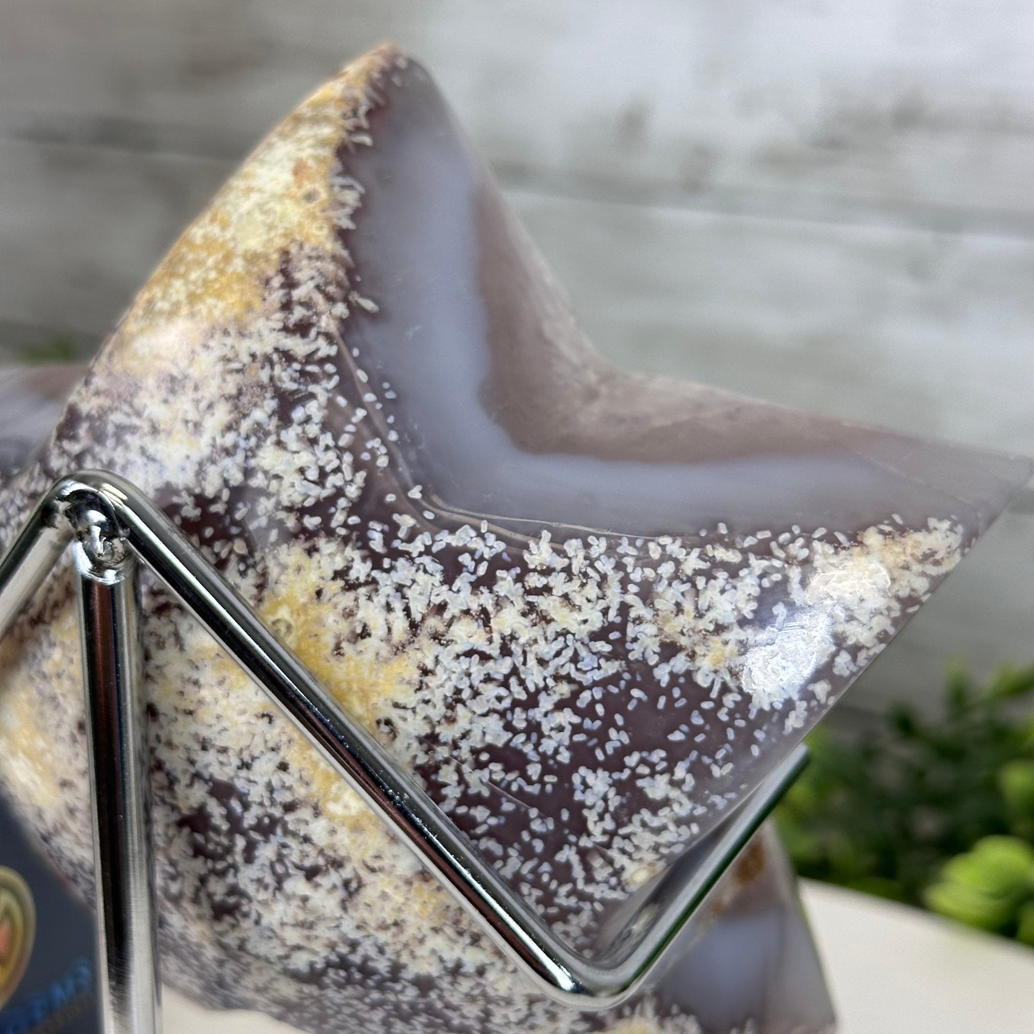 Polished Agate Star on a Metal Stand, 2.1 lbs & 7.2" Tall #5273-0011 - Brazil GemsBrazil GemsPolished Agate Star on a Metal Stand, 2.1 lbs & 7.2" Tall #5273-0011Stars5273-0011