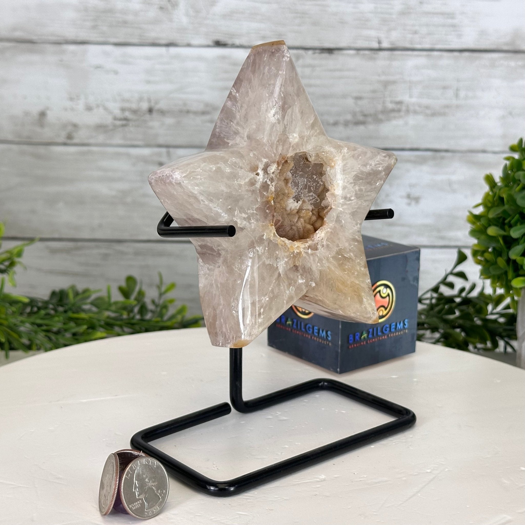 Polished Agate Star on a Metal Stand, 2.1 lbs & 7.4" Tall #5273-0009 - Brazil GemsBrazil GemsPolished Agate Star on a Metal Stand, 2.1 lbs & 7.4" Tall #5273-0009Stars5273-0009