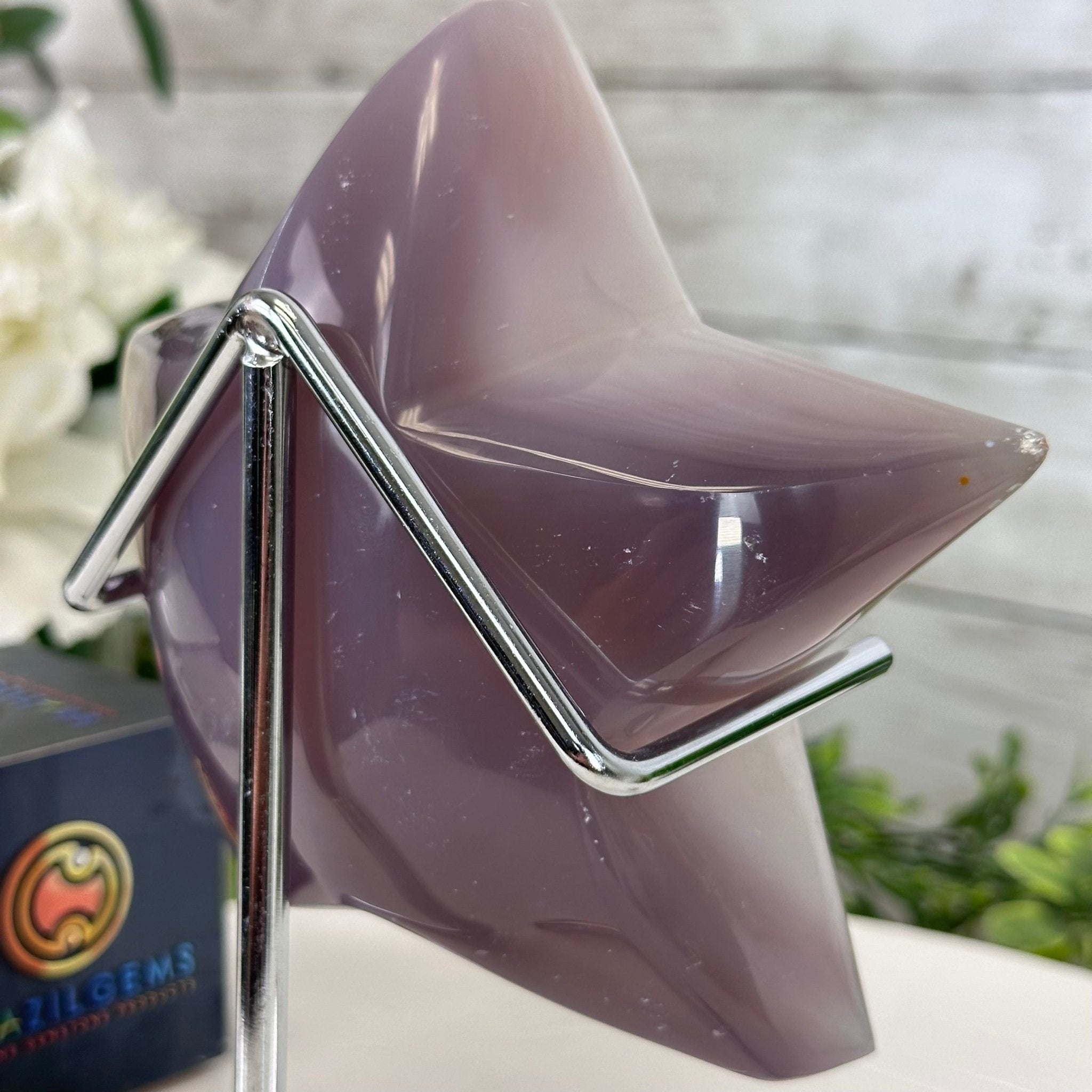 Polished Agate Star on a Metal Stand, 2.4 lbs & 7.3" Tall #5273-0012 - Brazil GemsBrazil GemsPolished Agate Star on a Metal Stand, 2.4 lbs & 7.3" Tall #5273-0012Stars5273-0012
