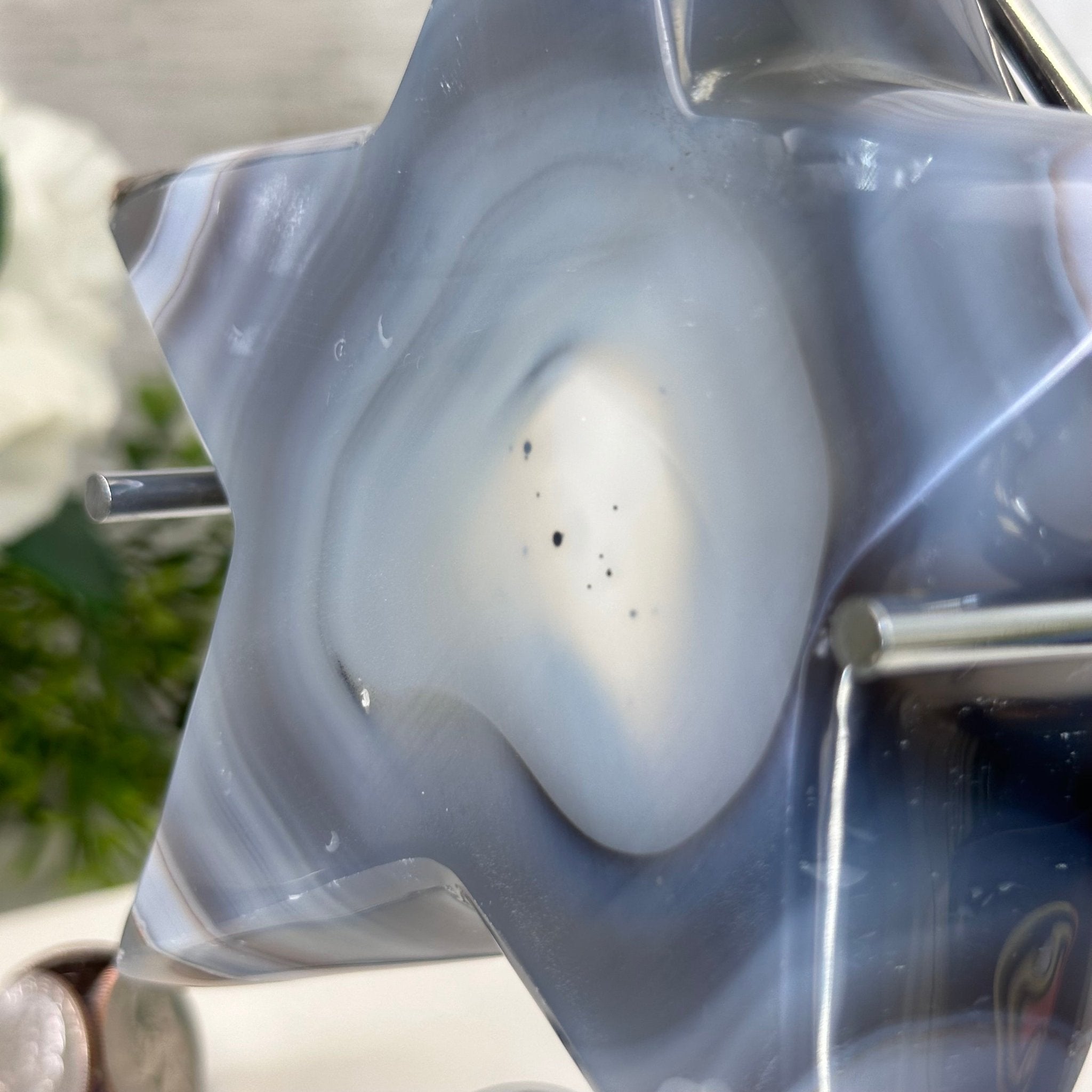 Polished Agate Star on a Metal Stand, 2.5 lbs & 7.1" Tall #5273-0013 - Brazil GemsBrazil GemsPolished Agate Star on a Metal Stand, 2.5 lbs & 7.1" Tall #5273-0013Stars5273-0013