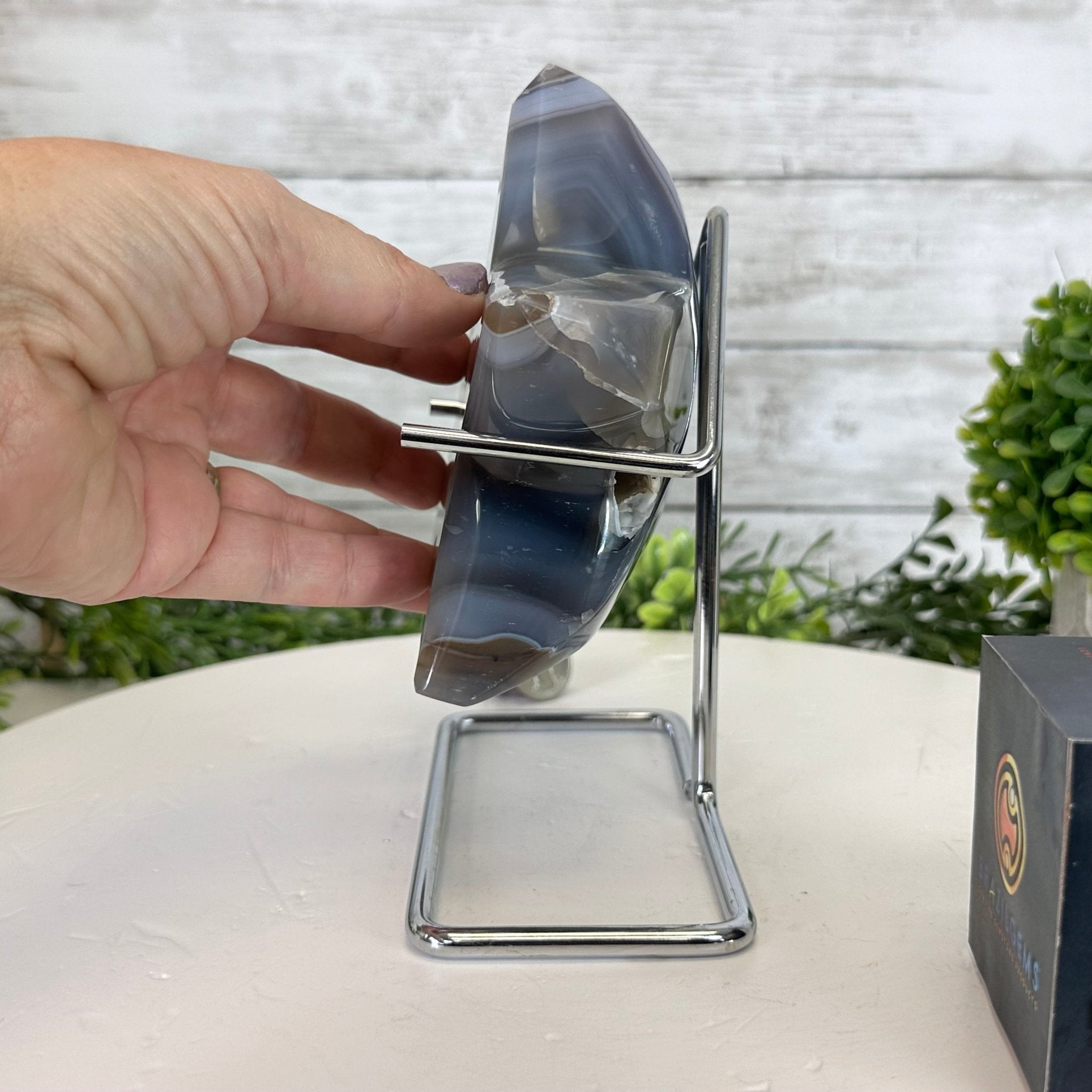 Polished Agate Star on a Metal Stand, 2.5 lbs & 7.1" Tall #5273-0013 - Brazil GemsBrazil GemsPolished Agate Star on a Metal Stand, 2.5 lbs & 7.1" Tall #5273-0013Stars5273-0013