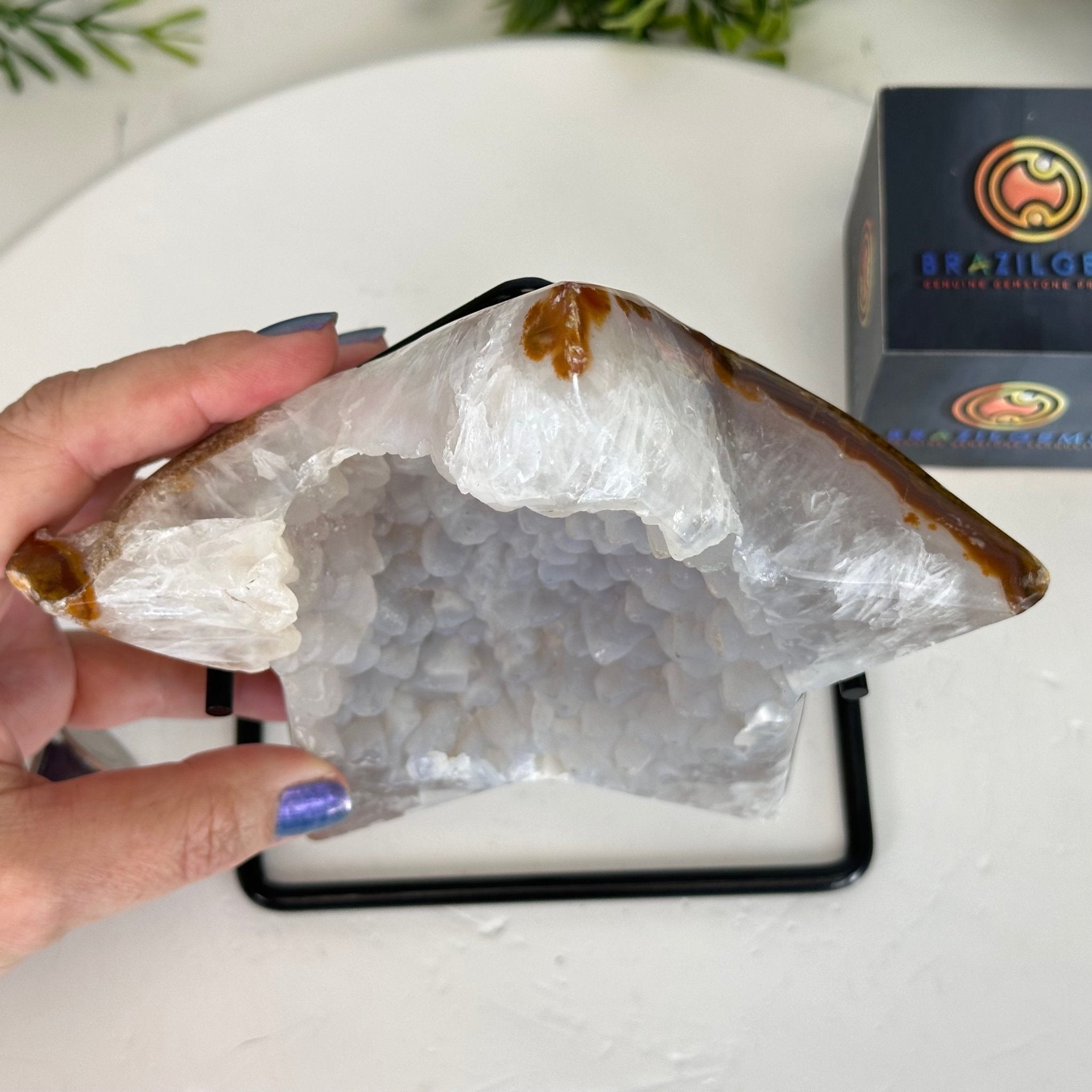 Polished Agate Star on a Metal Stand, 2.7 lbs & 8.2" Tall #5273-0014 - Brazil GemsBrazil GemsPolished Agate Star on a Metal Stand, 2.7 lbs & 8.2" Tall #5273-0014Stars5273-0014