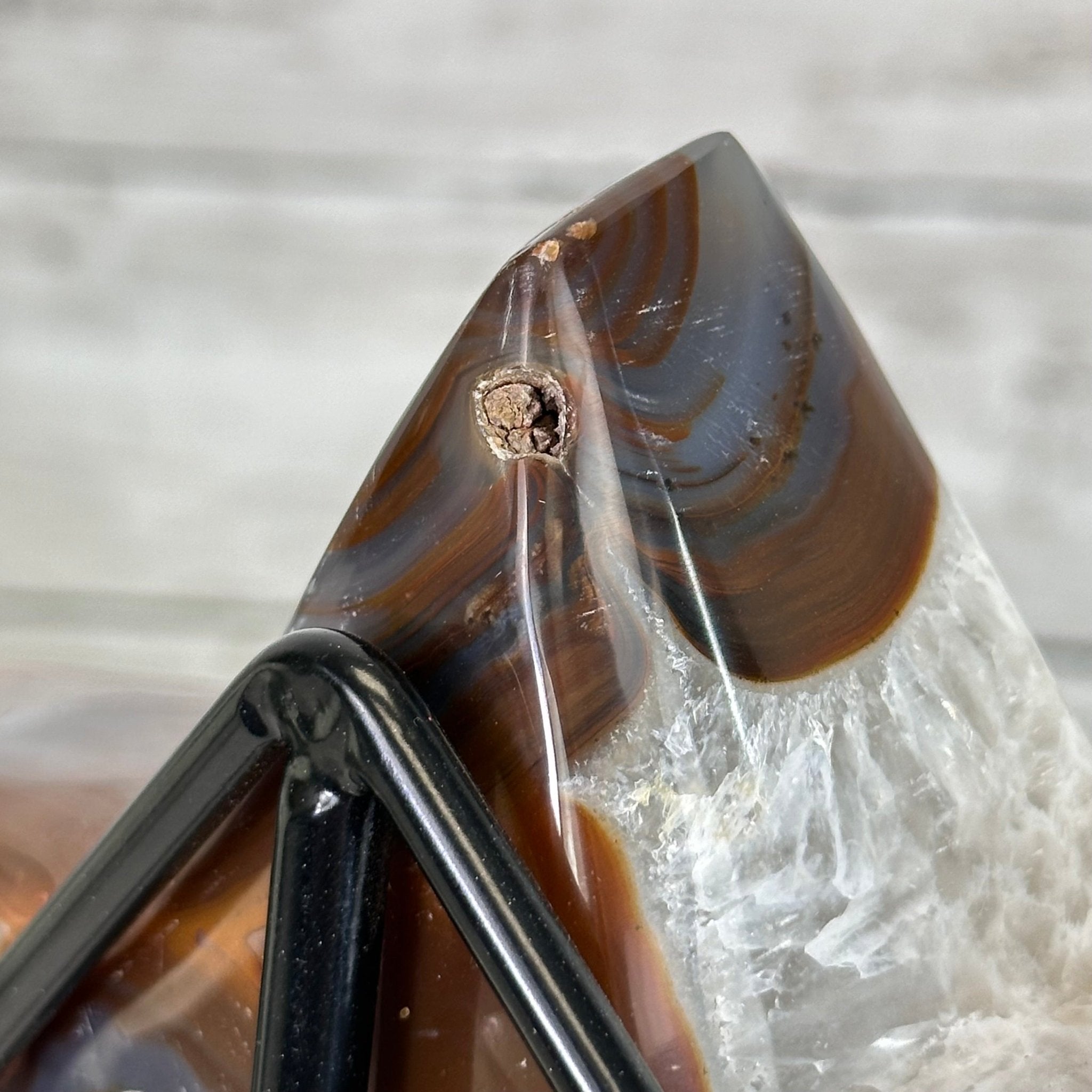 Polished Agate Star on a Metal Stand, 3.2 lbs & 6.8" Tall #5273-0017 - Brazil GemsBrazil GemsPolished Agate Star on a Metal Stand, 3.2 lbs & 6.8" Tall #5273-0017Stars5273-0017