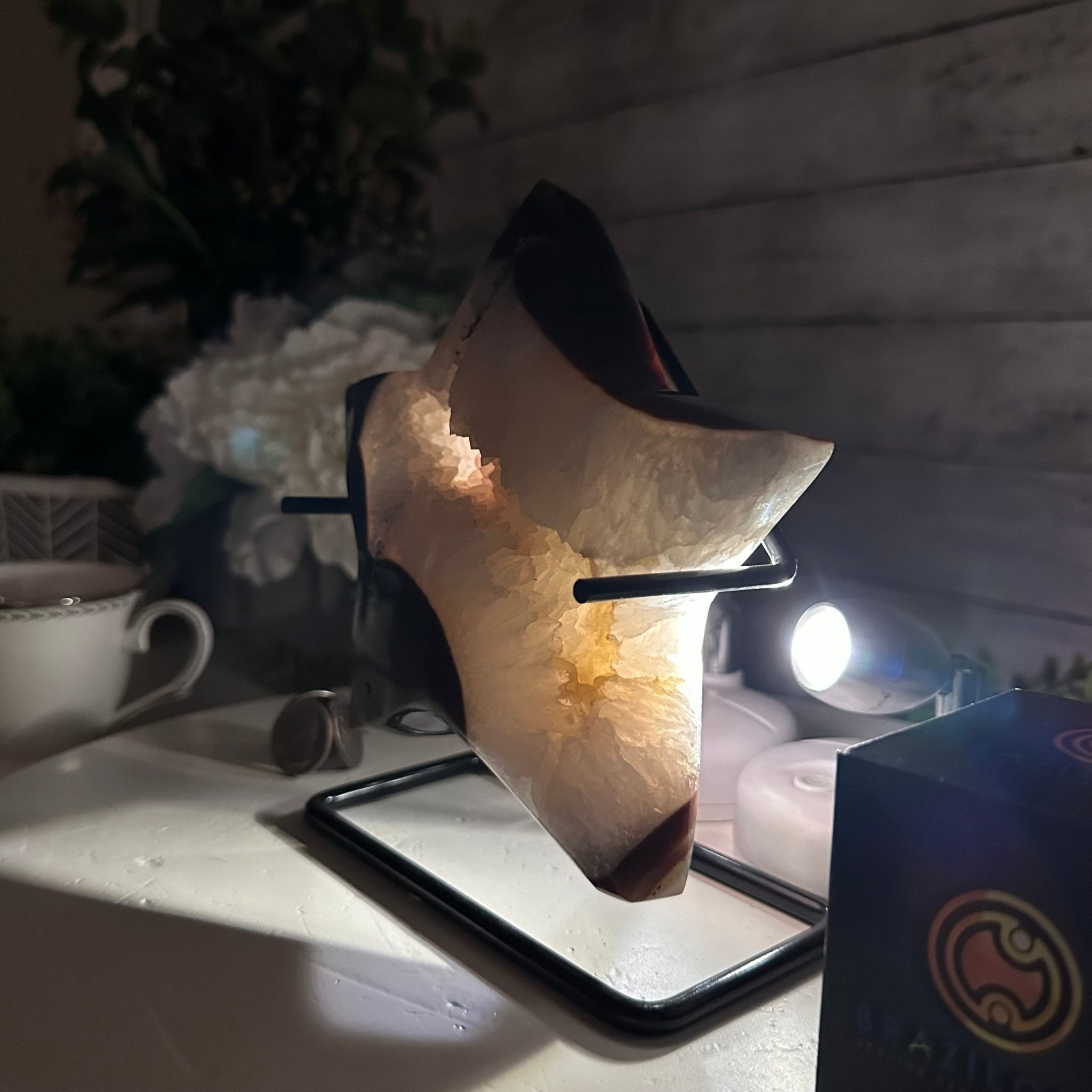 Polished Agate Star on a Metal Stand, 3.2 lbs & 6.8" Tall #5273-0017 - Brazil GemsBrazil GemsPolished Agate Star on a Metal Stand, 3.2 lbs & 6.8" Tall #5273-0017Stars5273-0017