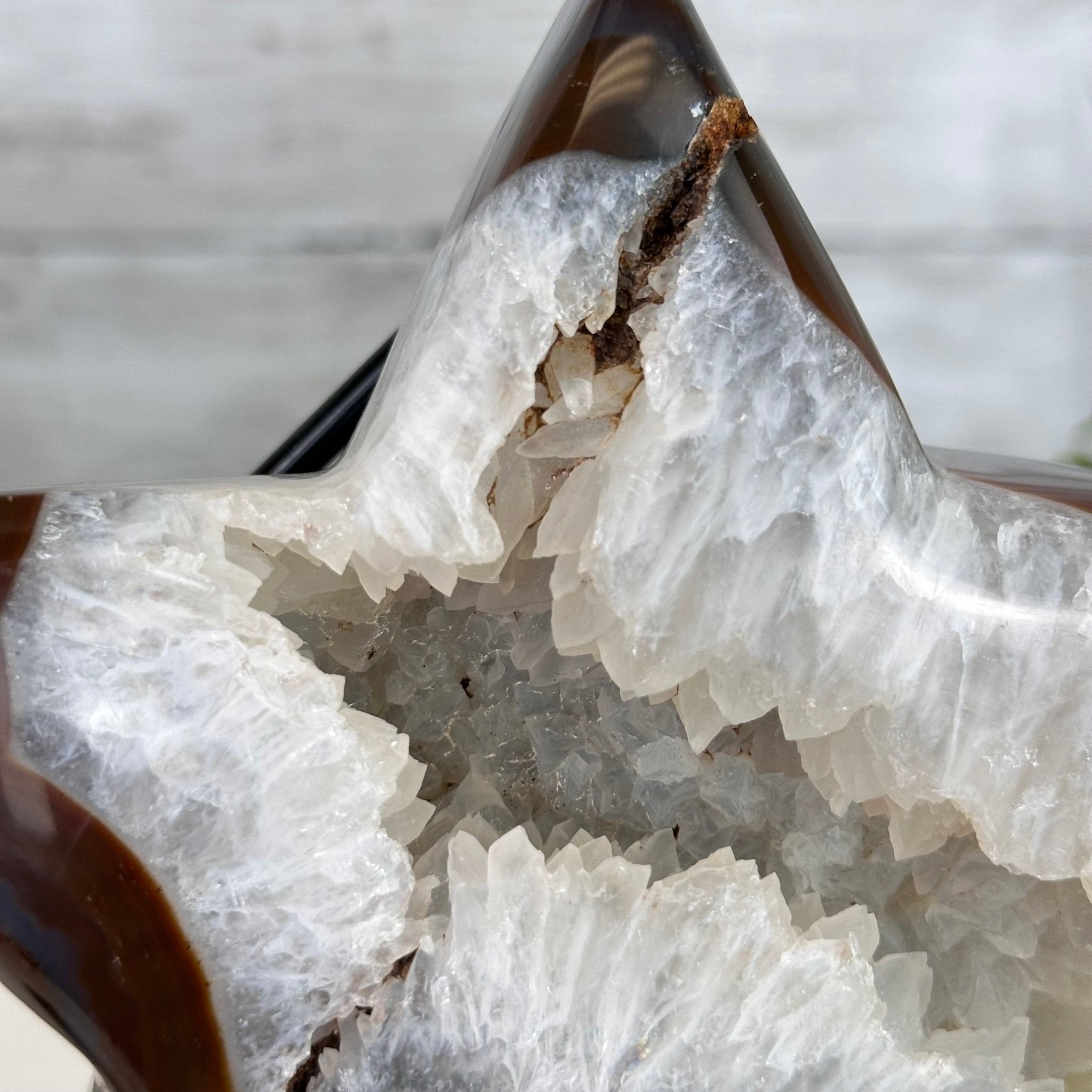Polished Agate Star on a Metal Stand, 3.2 lbs & 6.8" Tall #5273-0017 - Brazil GemsBrazil GemsPolished Agate Star on a Metal Stand, 3.2 lbs & 6.8" Tall #5273-0017Stars5273-0017