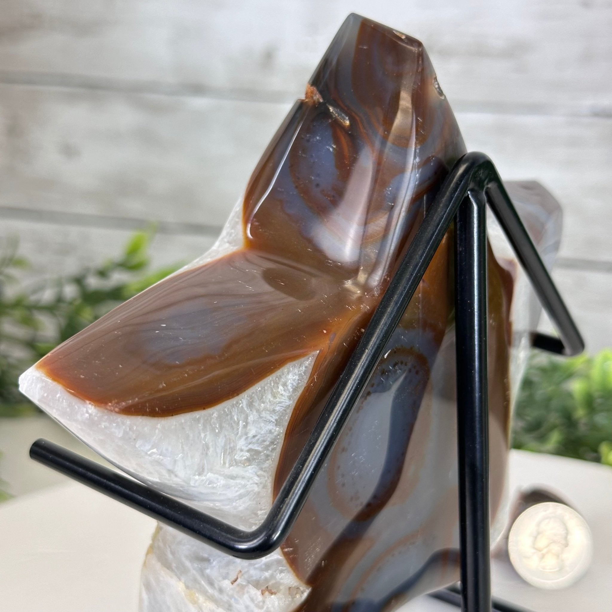 Polished Agate Star on a Metal Stand, 3.2 lbs & 6.8" Tall #5273-0017 - Brazil GemsBrazil GemsPolished Agate Star on a Metal Stand, 3.2 lbs & 6.8" Tall #5273-0017Stars5273-0017