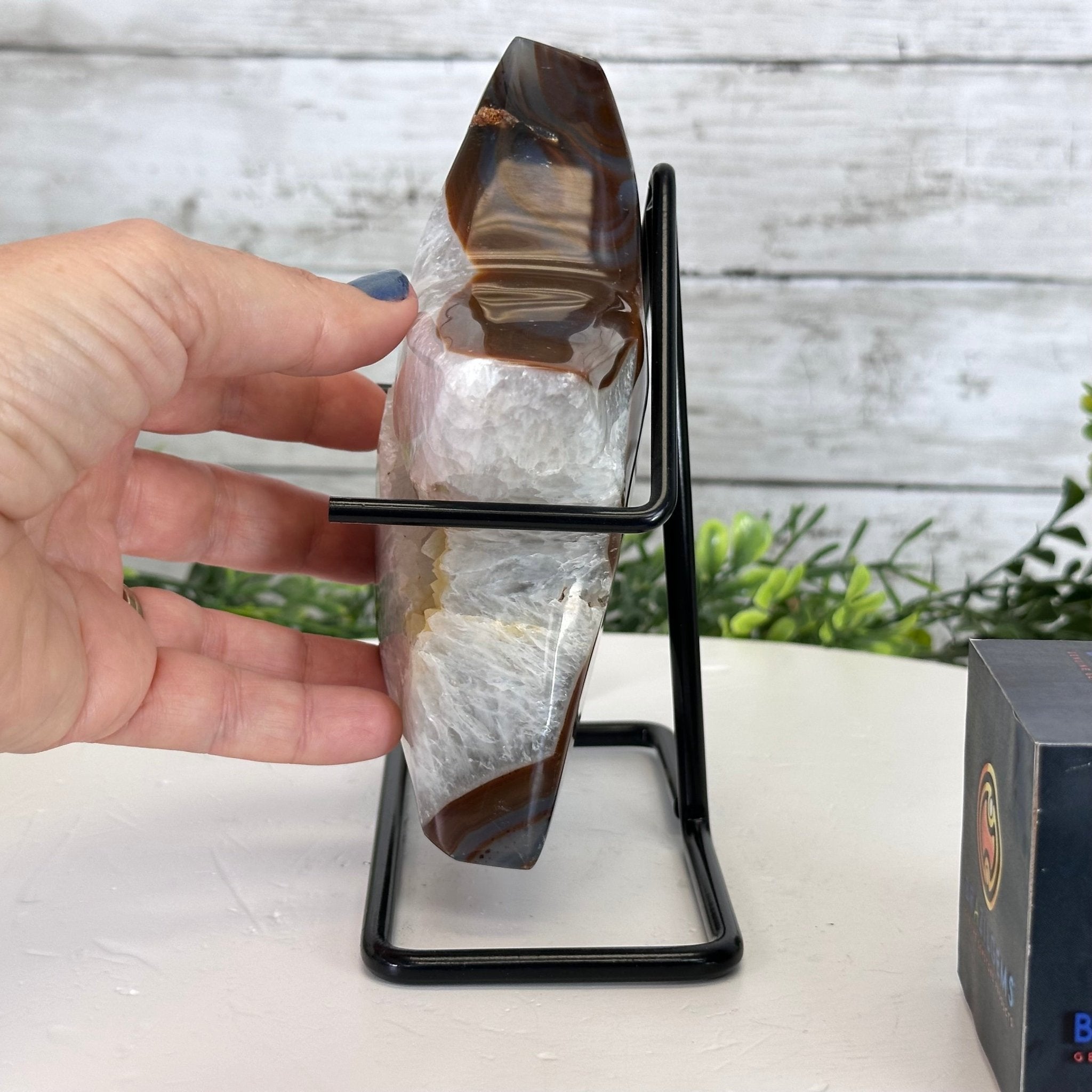 Polished Agate Star on a Metal Stand, 3.2 lbs & 6.8" Tall #5273-0017 - Brazil GemsBrazil GemsPolished Agate Star on a Metal Stand, 3.2 lbs & 6.8" Tall #5273-0017Stars5273-0017