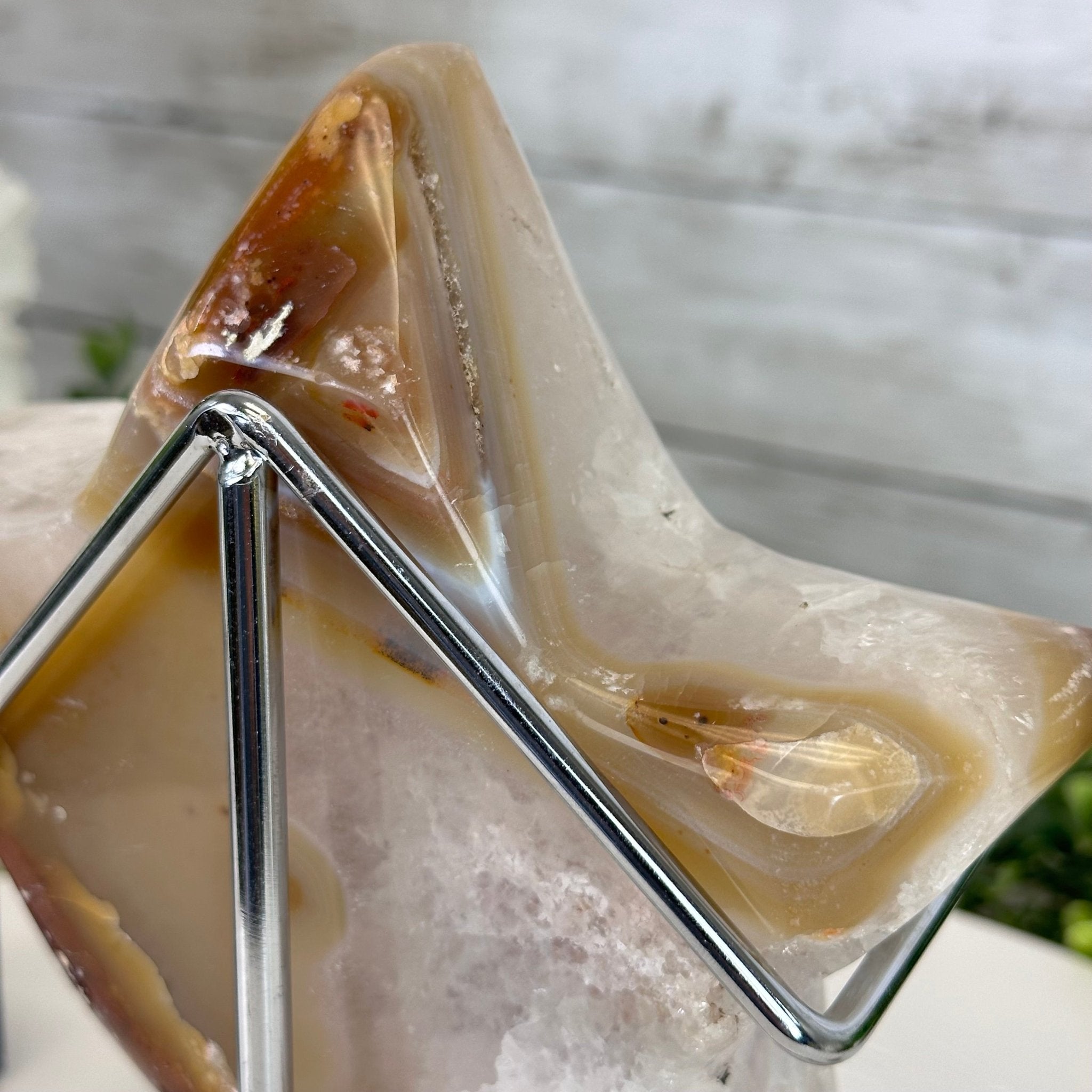 Polished Agate Star on a Metal Stand, 3.3 lbs & 6.9" Tall #5273-0018 - Brazil GemsBrazil GemsPolished Agate Star on a Metal Stand, 3.3 lbs & 6.9" Tall #5273-0018Stars5273-0018