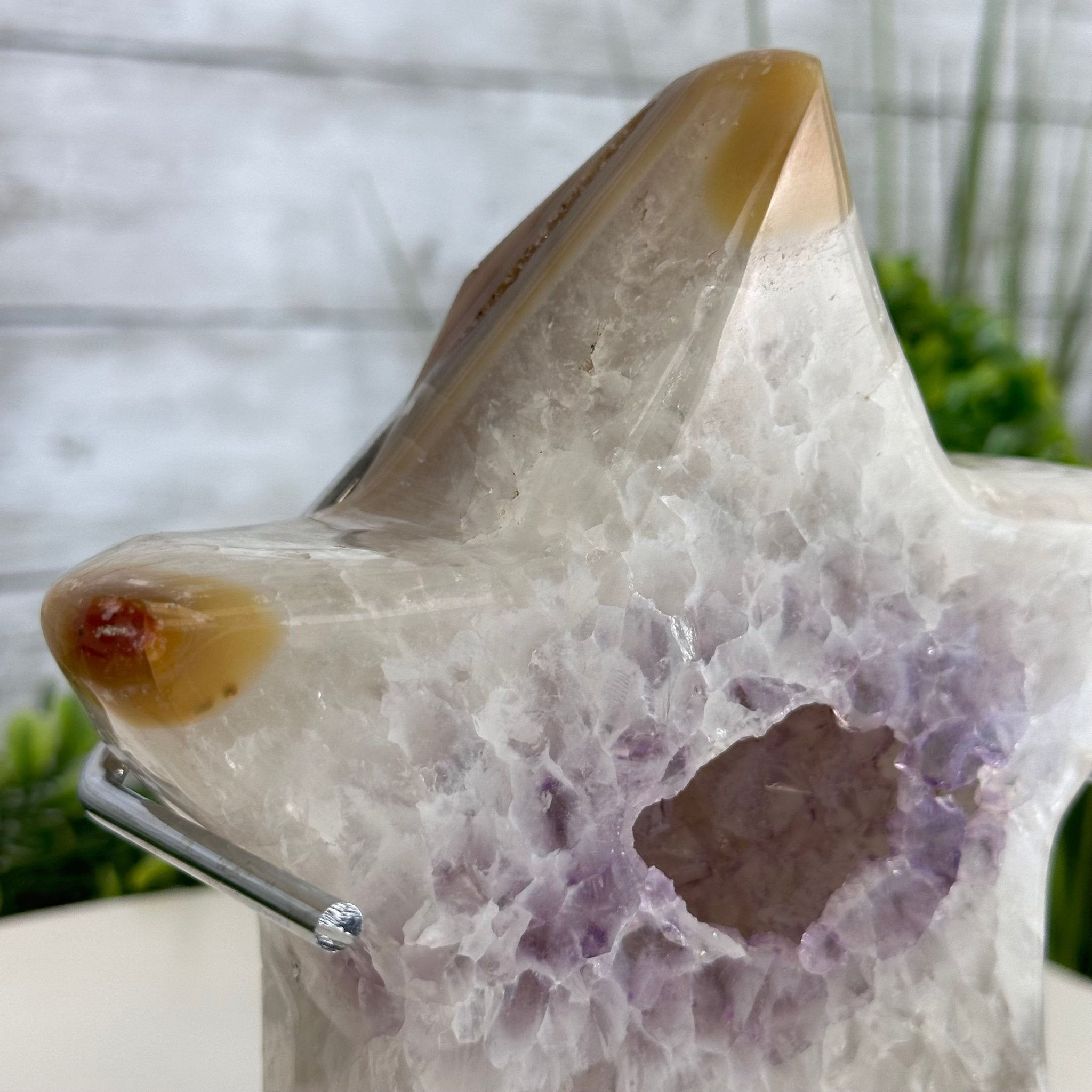 Polished Agate Star on a Metal Stand, 3.3 lbs & 6.9" Tall #5273-0018 - Brazil GemsBrazil GemsPolished Agate Star on a Metal Stand, 3.3 lbs & 6.9" Tall #5273-0018Stars5273-0018