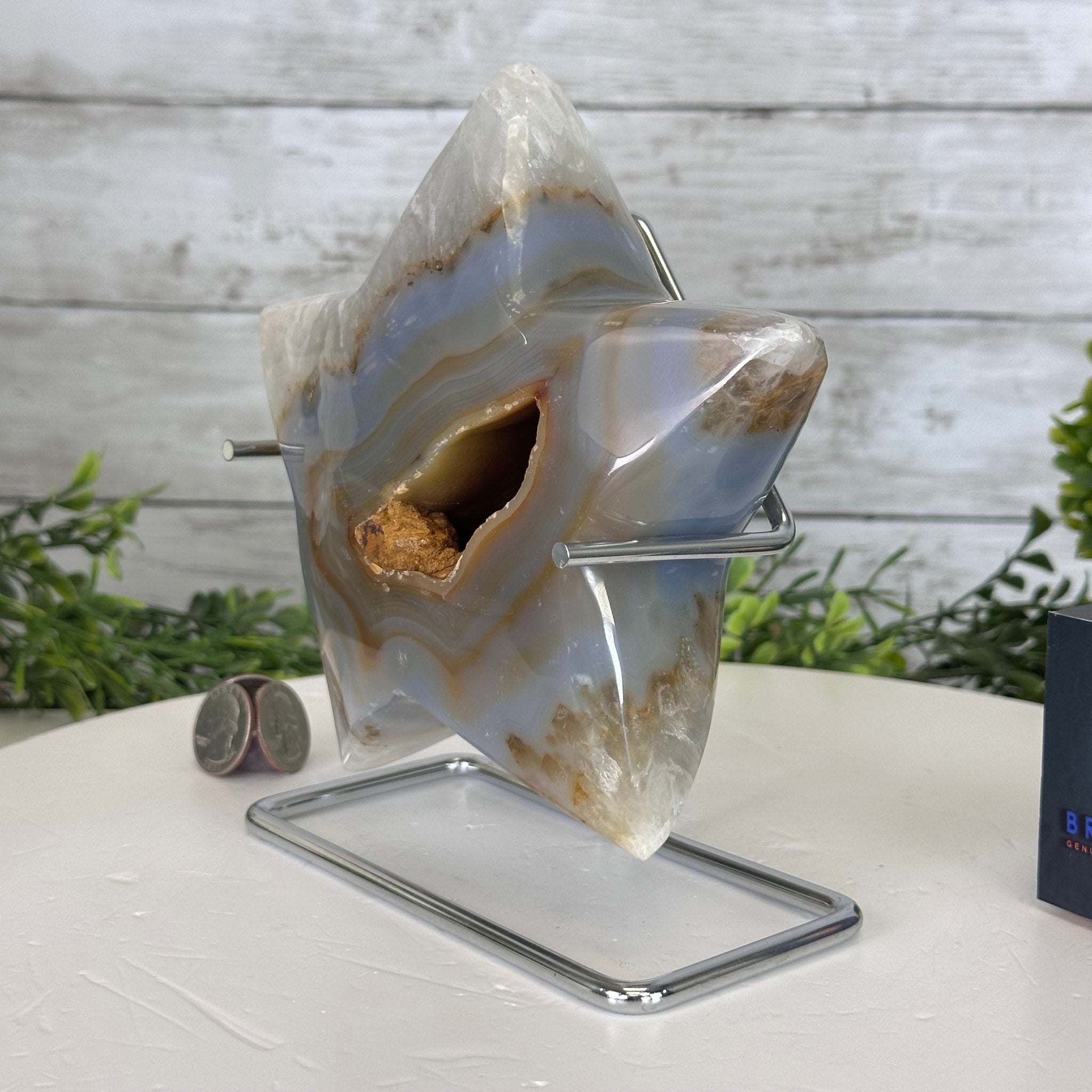 Polished Agate Star on a Metal Stand, 3.6 lbs & 7.3" Tall #5273-0019 - Brazil GemsBrazil GemsPolished Agate Star on a Metal Stand, 3.6 lbs & 7.3" Tall #5273-0019Stars5273-0019