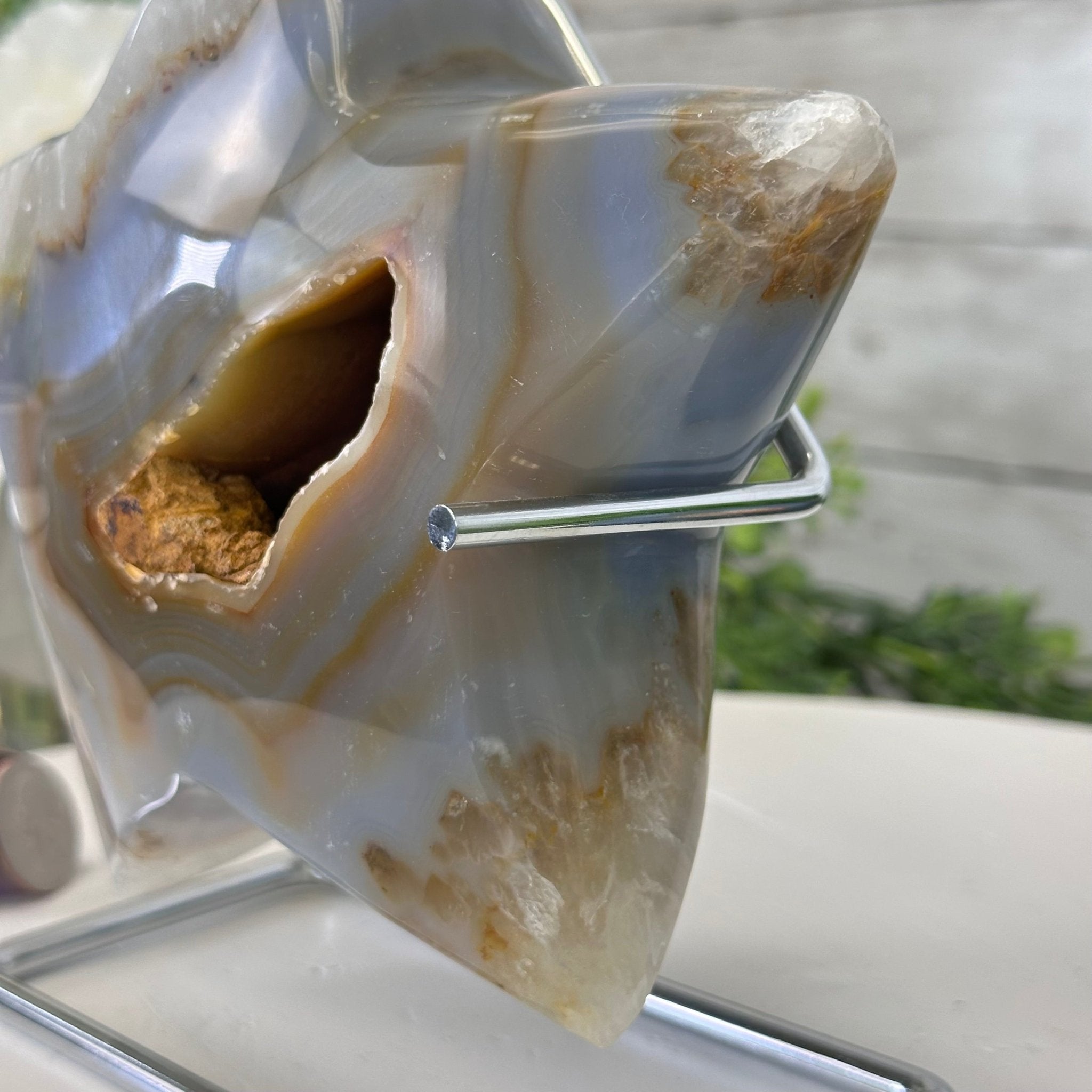 Polished Agate Star on a Metal Stand, 3.6 lbs & 7.3" Tall #5273-0019 - Brazil GemsBrazil GemsPolished Agate Star on a Metal Stand, 3.6 lbs & 7.3" Tall #5273-0019Stars5273-0019