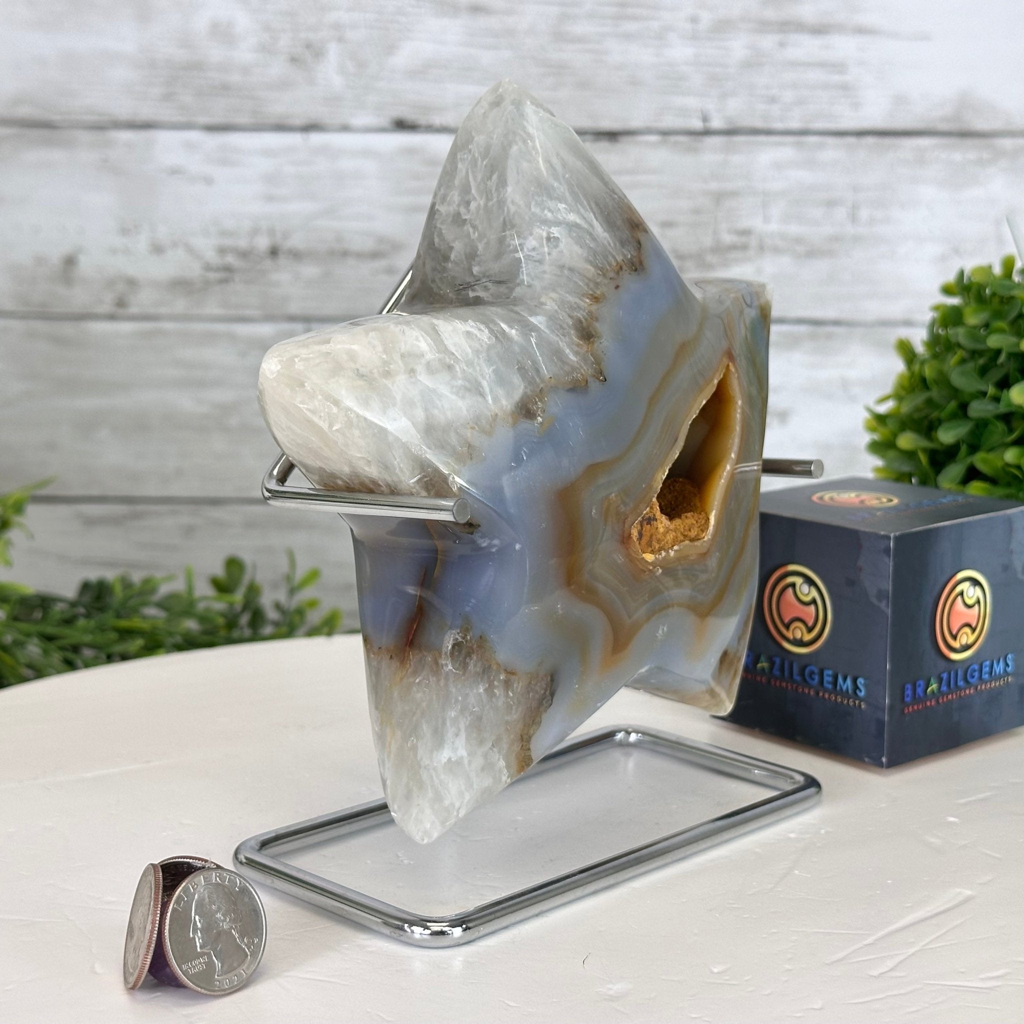 Polished Agate Star on a Metal Stand, 3.6 lbs & 7.3" Tall #5273-0019 - Brazil GemsBrazil GemsPolished Agate Star on a Metal Stand, 3.6 lbs & 7.3" Tall #5273-0019Stars5273-0019