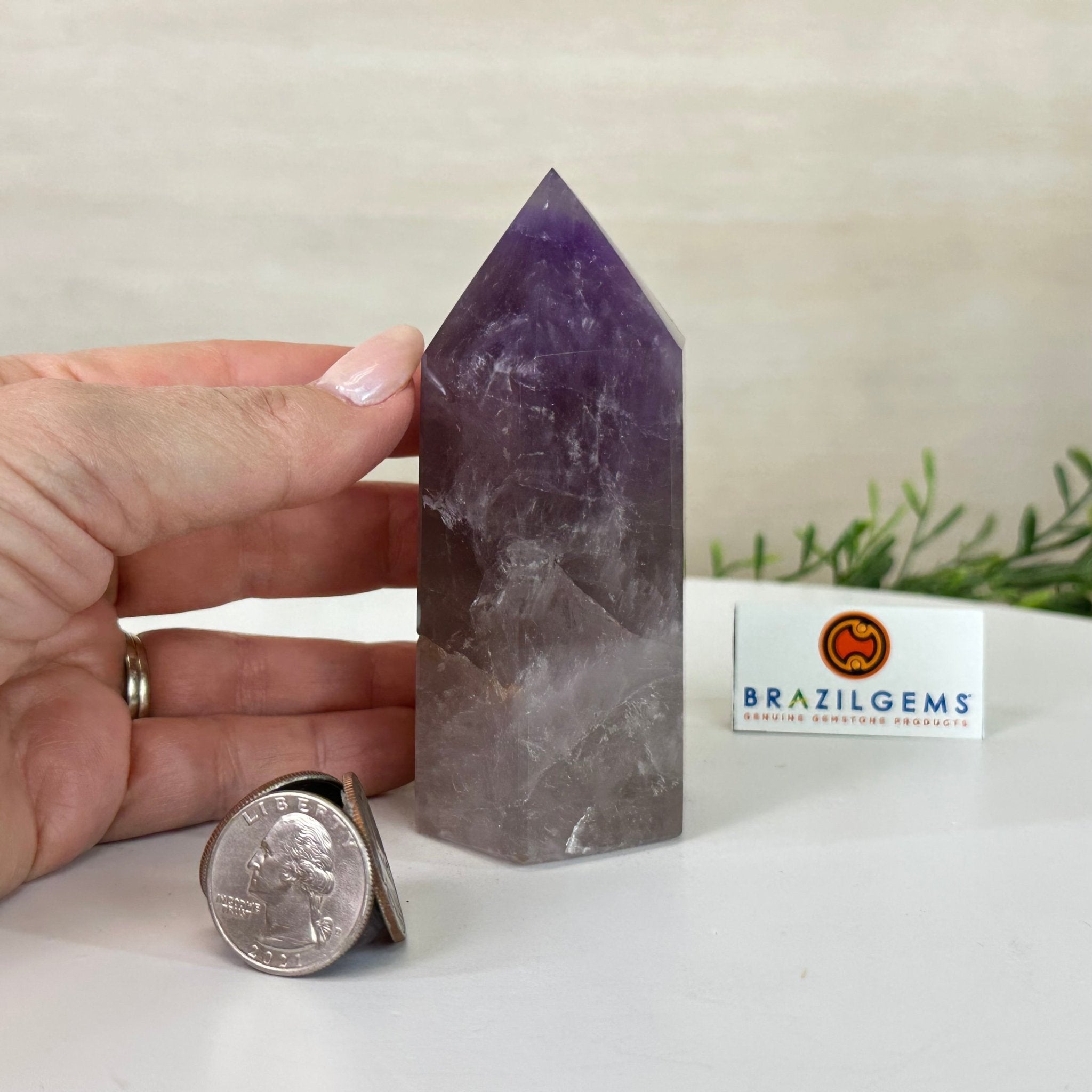 Polished Amethyst Crystal Tower, 4.2" Tall #3106AM - 003 - Brazil GemsBrazil GemsPolished Amethyst Crystal Tower, 4.2" Tall #3106AM - 003Crystal Points3106AM - 003