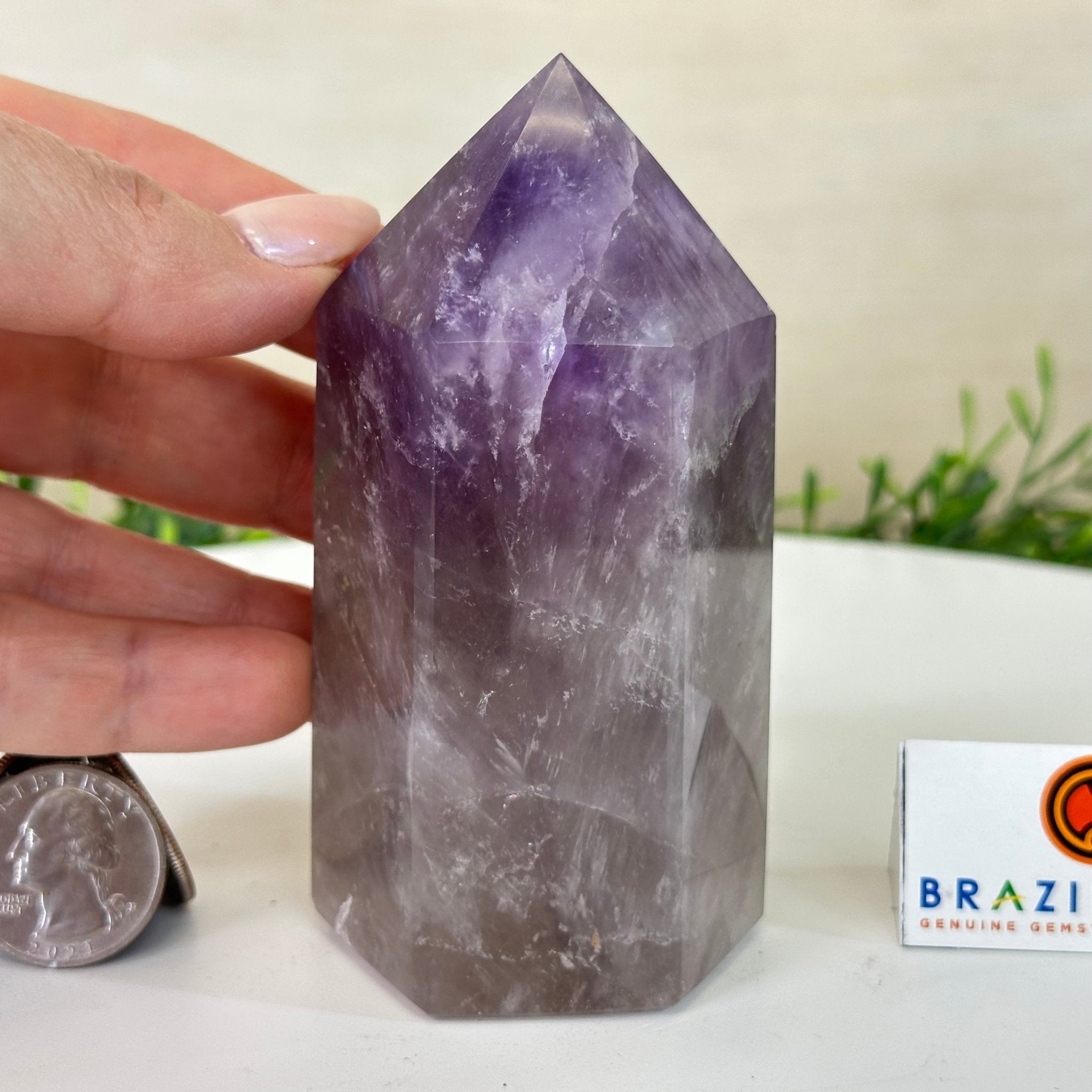 Polished Amethyst Crystal Tower, 4.2" Tall #3106AM - 003 - Brazil GemsBrazil GemsPolished Amethyst Crystal Tower, 4.2" Tall #3106AM - 003Crystal Points3106AM - 003