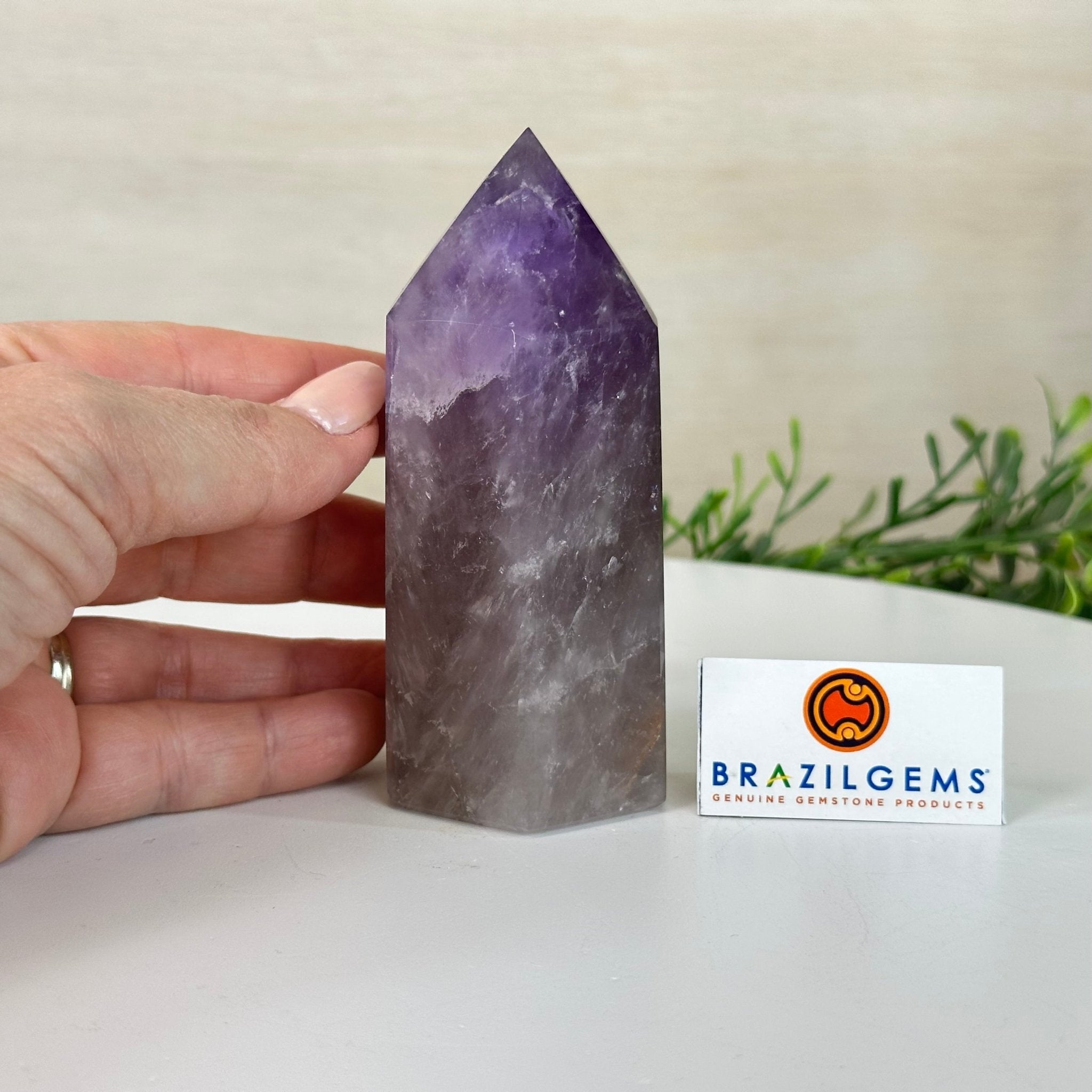 Polished Amethyst Crystal Tower, 4.2" Tall #3106AM - 003 - Brazil GemsBrazil GemsPolished Amethyst Crystal Tower, 4.2" Tall #3106AM - 003Crystal Points3106AM - 003