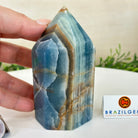Polished Blue Onyx Crystal Tower 4.7" Tall #3106BX - 003 - Brazil GemsBrazil GemsPolished Blue Onyx Crystal Tower 4.7" Tall #3106BX - 003Crystal Points3106BX - 003