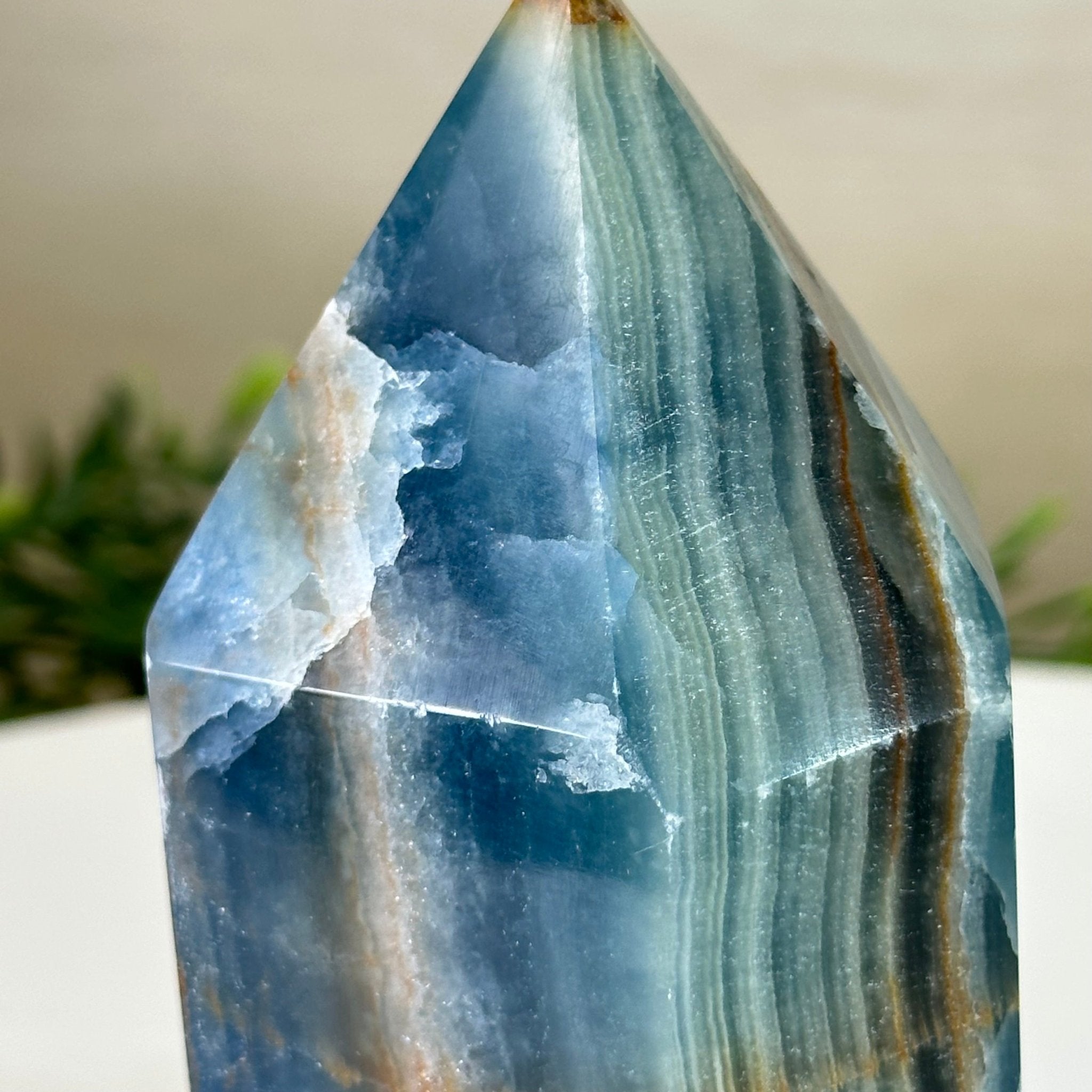 Polished Blue Onyx Crystal Tower 4.7" Tall #3106BX - 003 - Brazil GemsBrazil GemsPolished Blue Onyx Crystal Tower 4.7" Tall #3106BX - 003Crystal Points3106BX - 003