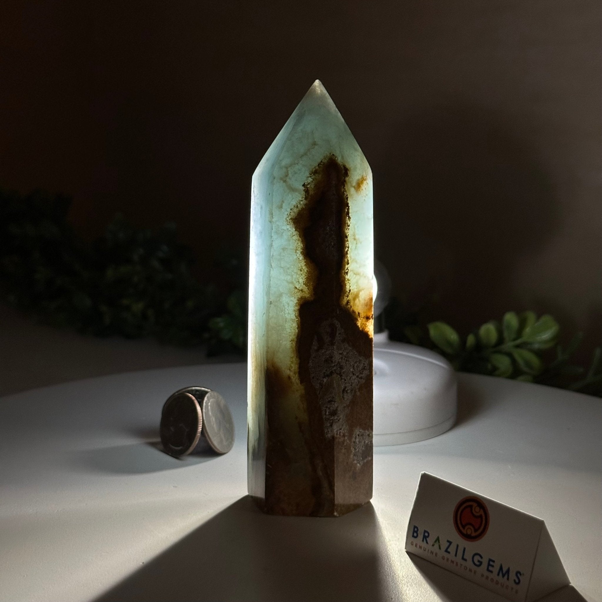 Polished Blue Onyx Crystal Tower 5.6" Tall #3106BX - 002 - Brazil GemsBrazil GemsPolished Blue Onyx Crystal Tower 5.6" Tall #3106BX - 002Crystal Points3106BX - 002