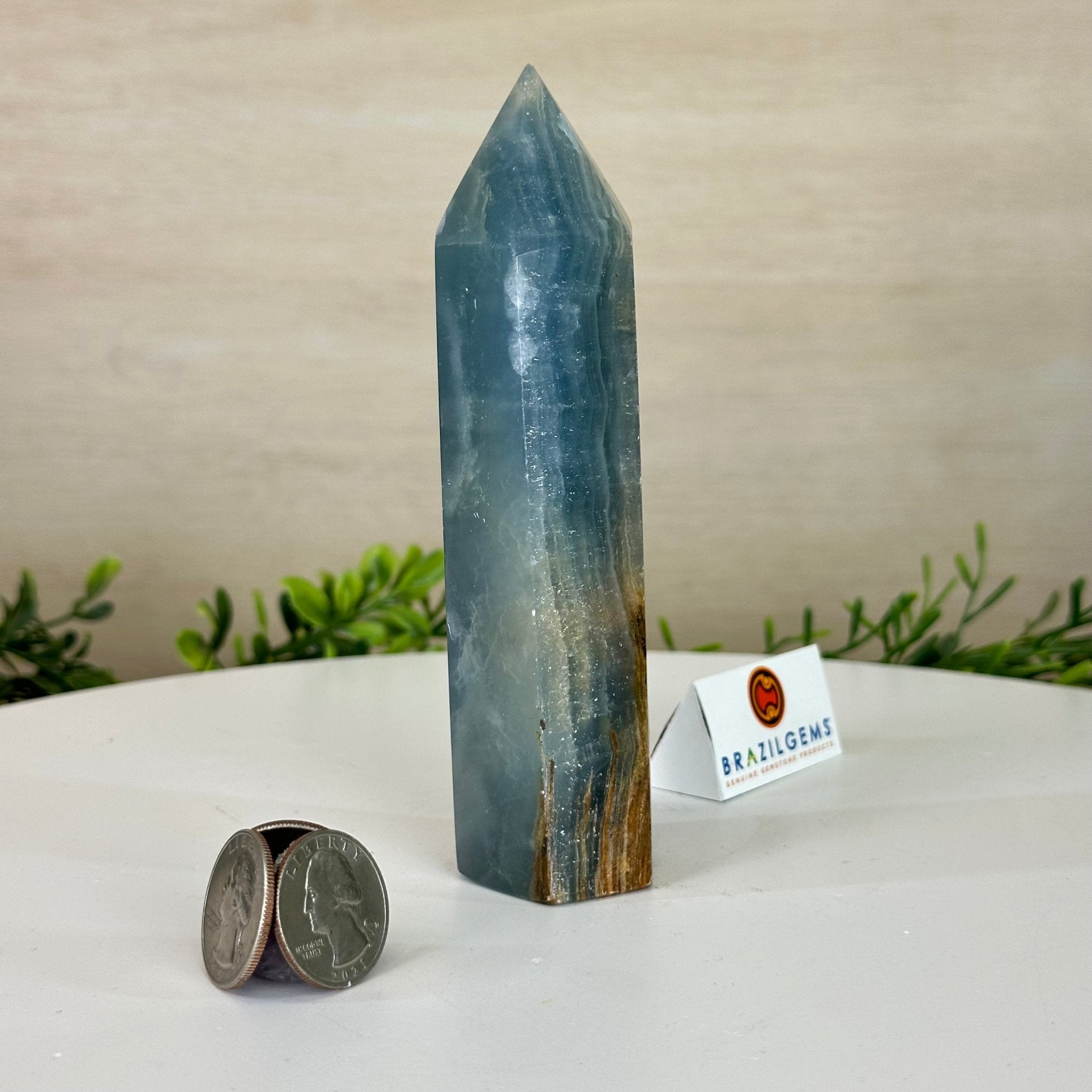 Polished Blue Onyx Crystal Tower 5.6" Tall #3106BX - 002 - Brazil GemsBrazil GemsPolished Blue Onyx Crystal Tower 5.6" Tall #3106BX - 002Crystal Points3106BX - 002