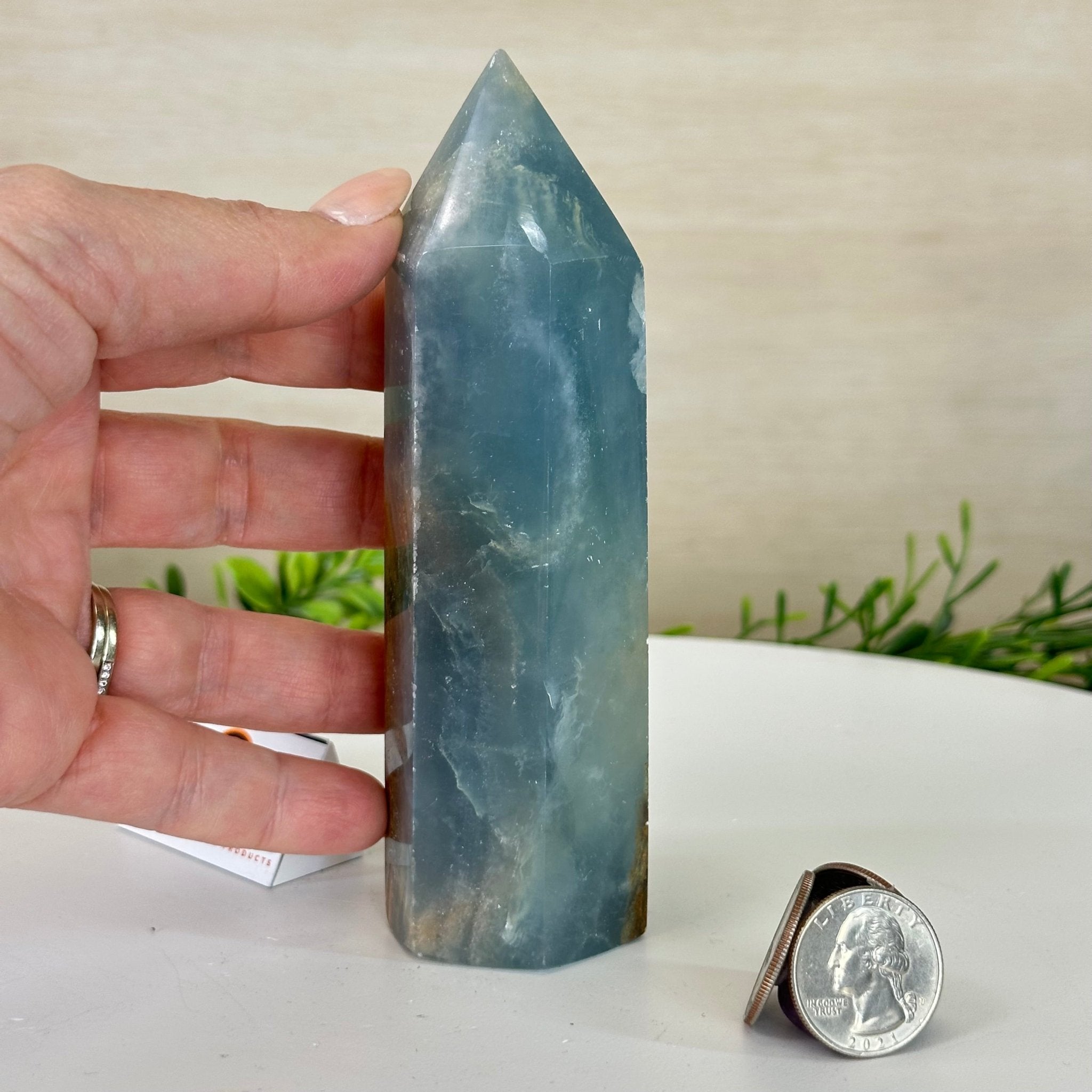 Polished Blue Onyx Crystal Tower 5.6" Tall #3106BX - 002 - Brazil GemsBrazil GemsPolished Blue Onyx Crystal Tower 5.6" Tall #3106BX - 002Crystal Points3106BX - 002