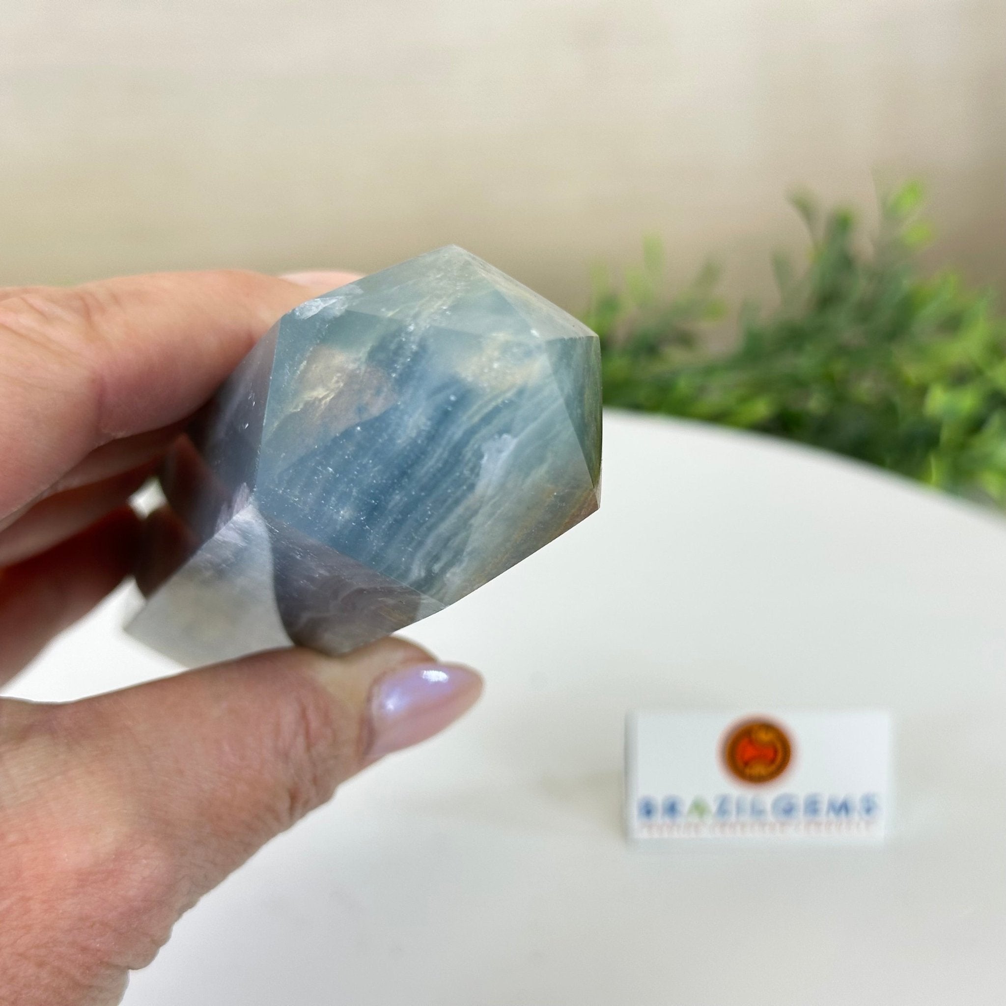 Polished Blue Onyx Crystal Tower 5.6" Tall #3106BX - 002 - Brazil GemsBrazil GemsPolished Blue Onyx Crystal Tower 5.6" Tall #3106BX - 002Crystal Points3106BX - 002