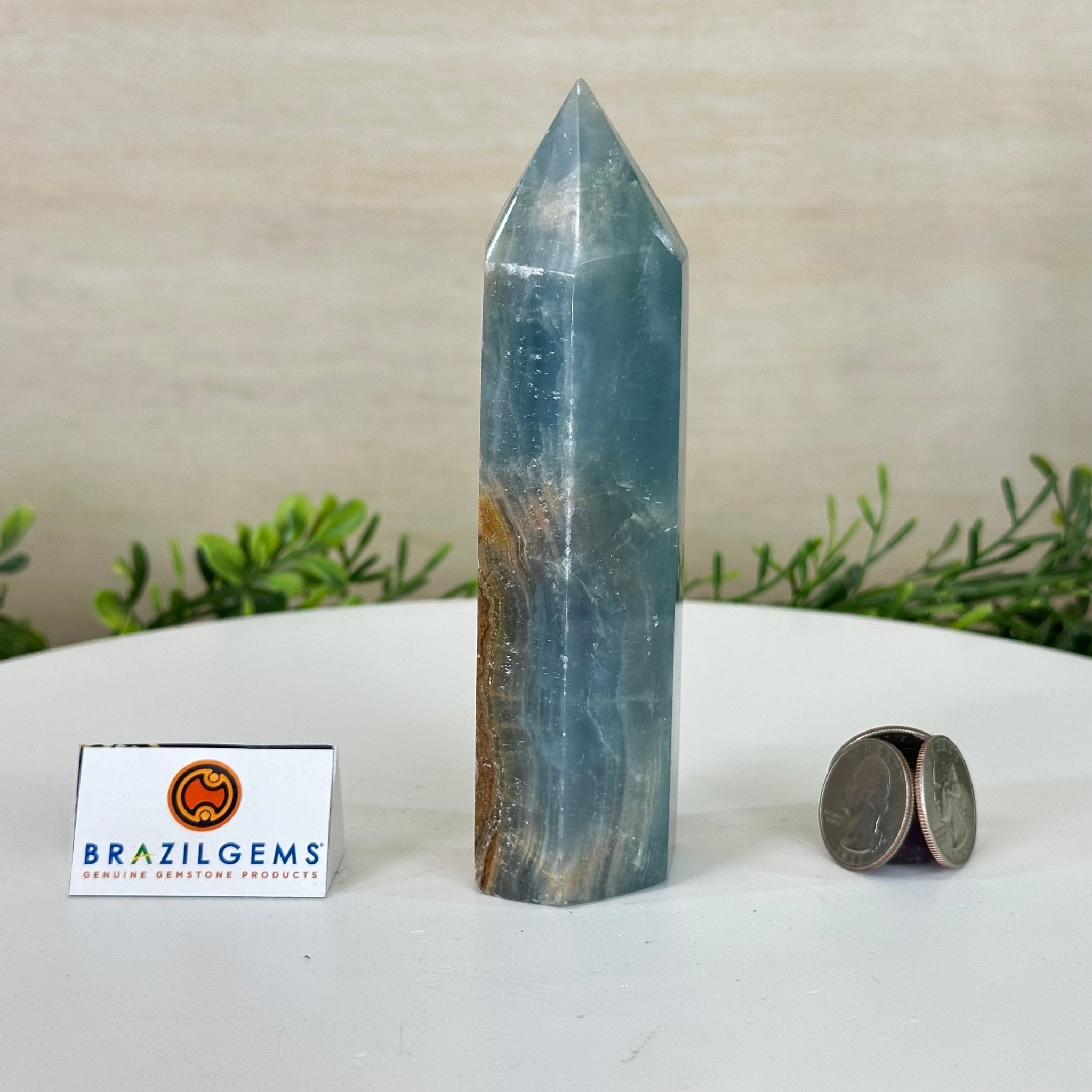 Polished Blue Onyx Crystal Tower 5.6" Tall #3106BX - 002 - Brazil GemsBrazil GemsPolished Blue Onyx Crystal Tower 5.6" Tall #3106BX - 002Crystal Points3106BX - 002