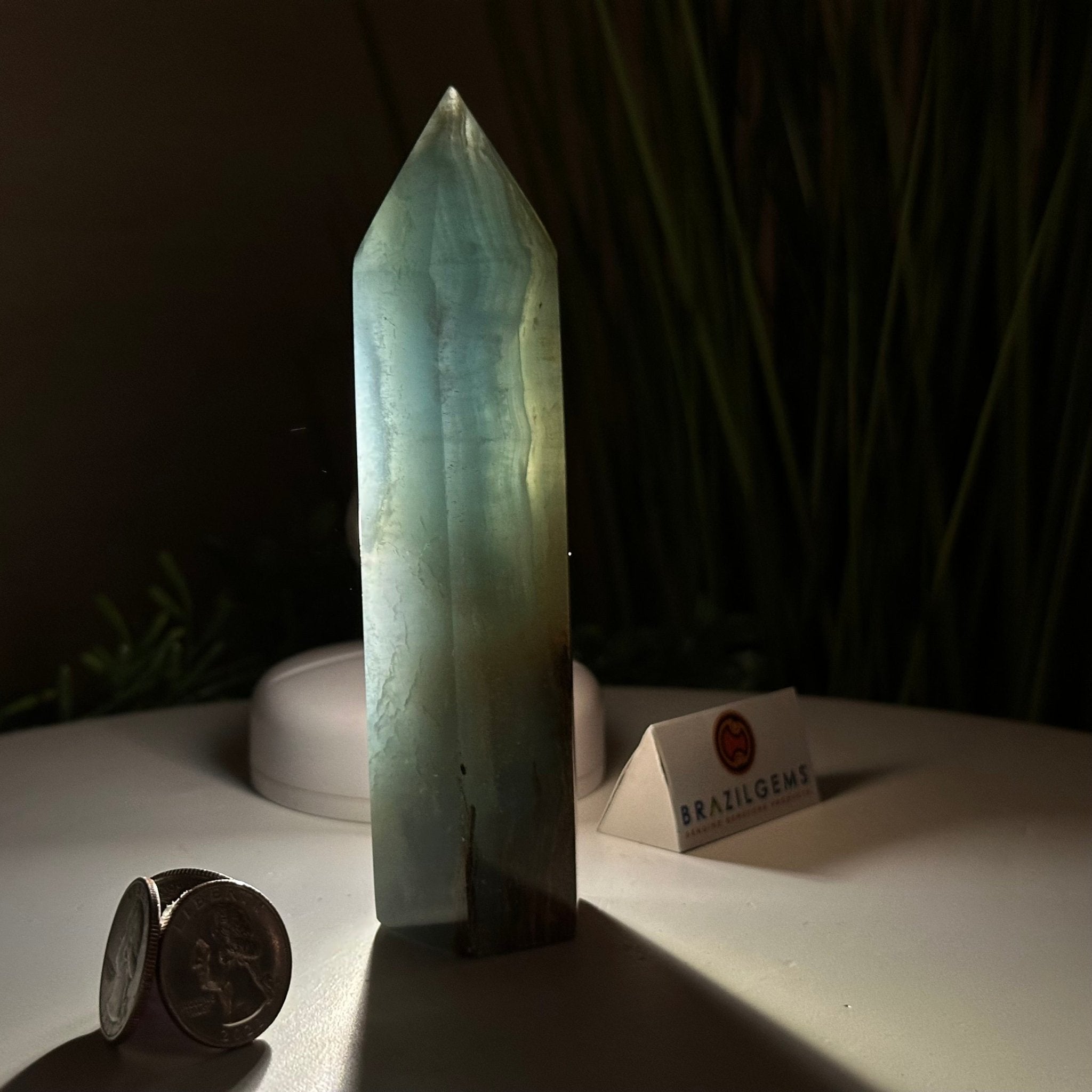 Polished Blue Onyx Crystal Tower 5.6" Tall #3106BX - 002 - Brazil GemsBrazil GemsPolished Blue Onyx Crystal Tower 5.6" Tall #3106BX - 002Crystal Points3106BX - 002